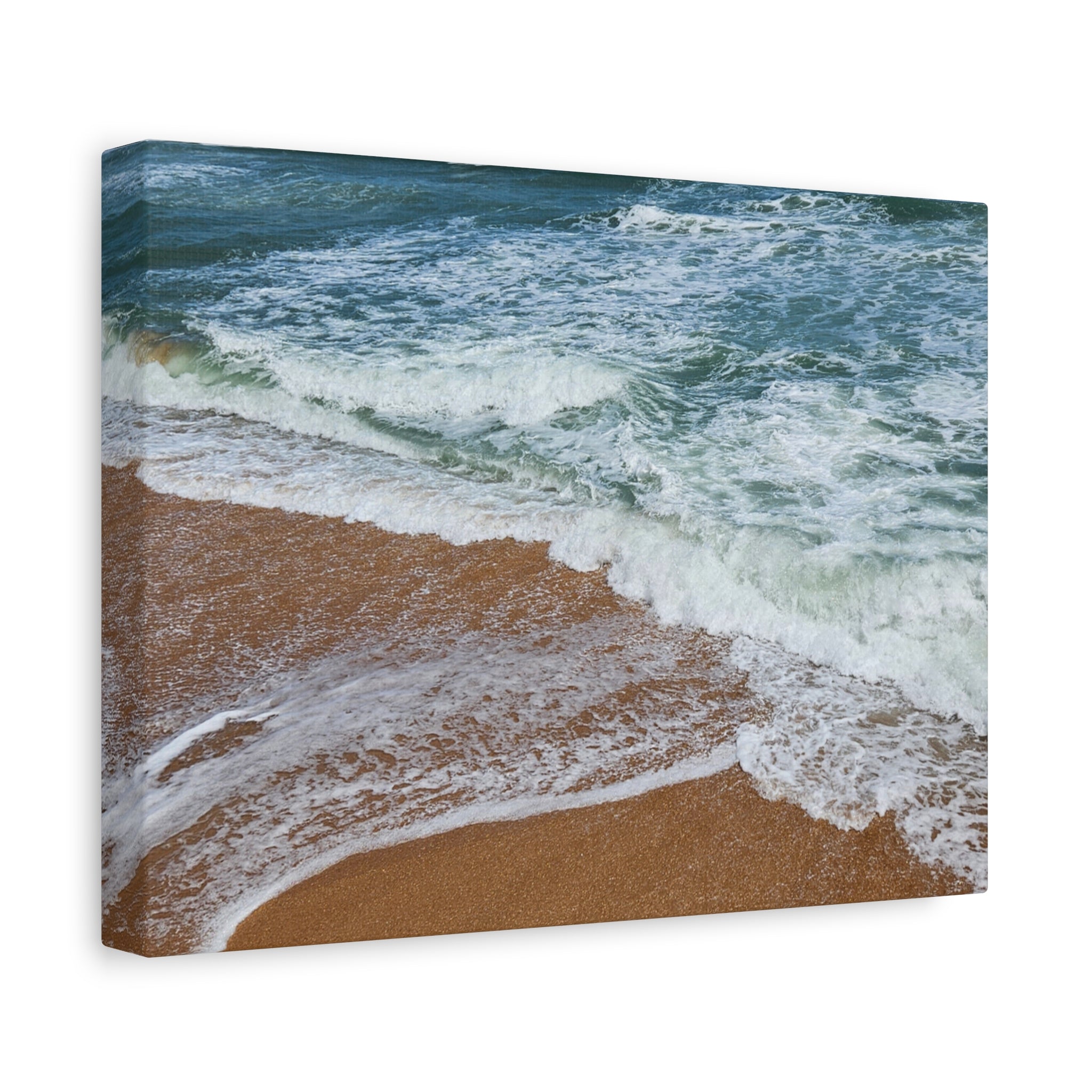 Coastal Waves Beach Canvas Print — Matte Stretched Ocean Wall Art