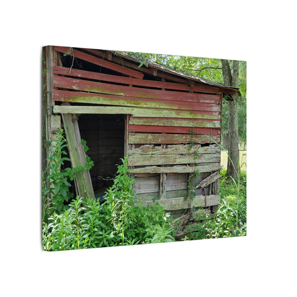 Rustic Red Barn Canvas Wall Art — Vintage Farmhouse Photography Print