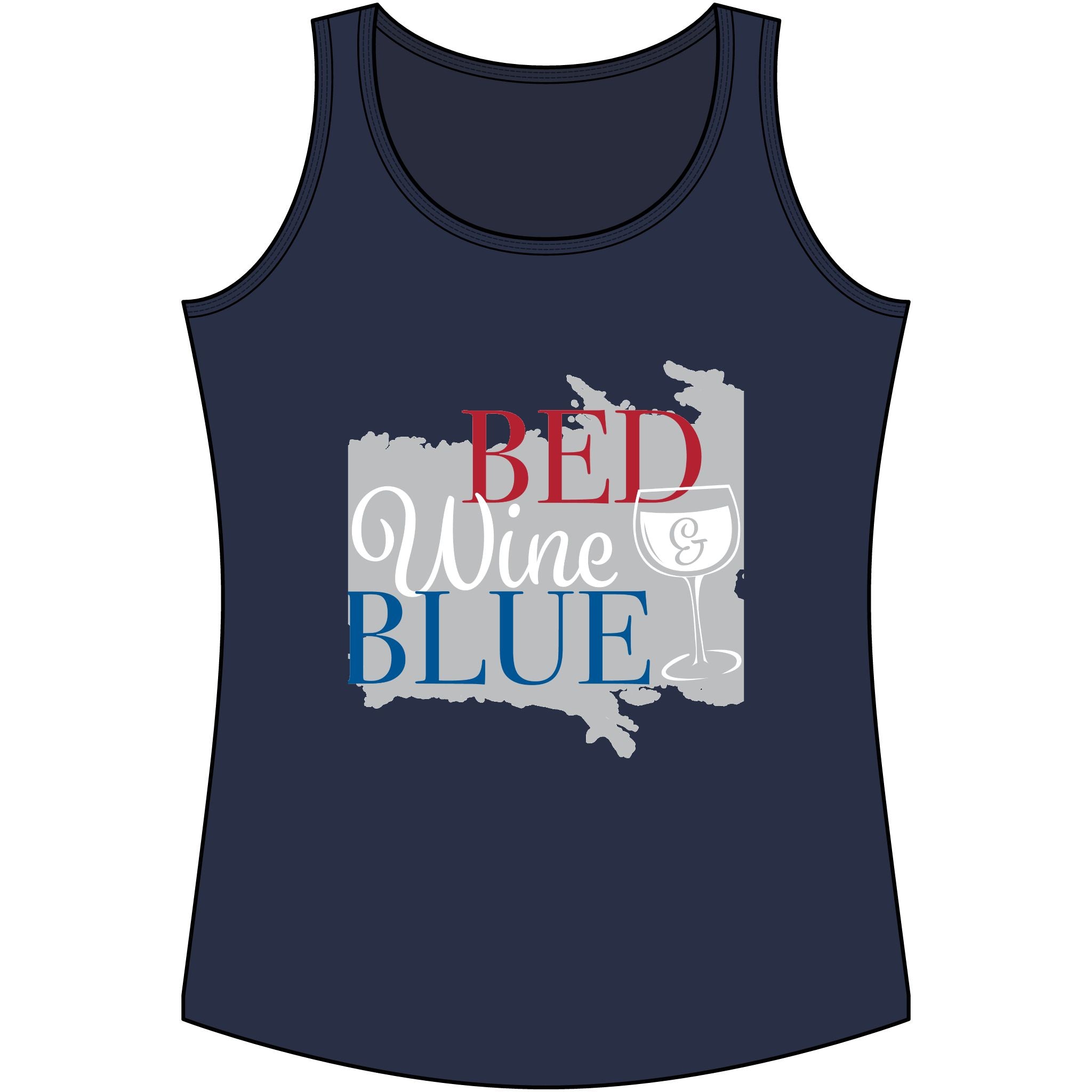 Performance Tank Top — "Red Wine & Blue" Patriotic Wine Lover Graphic