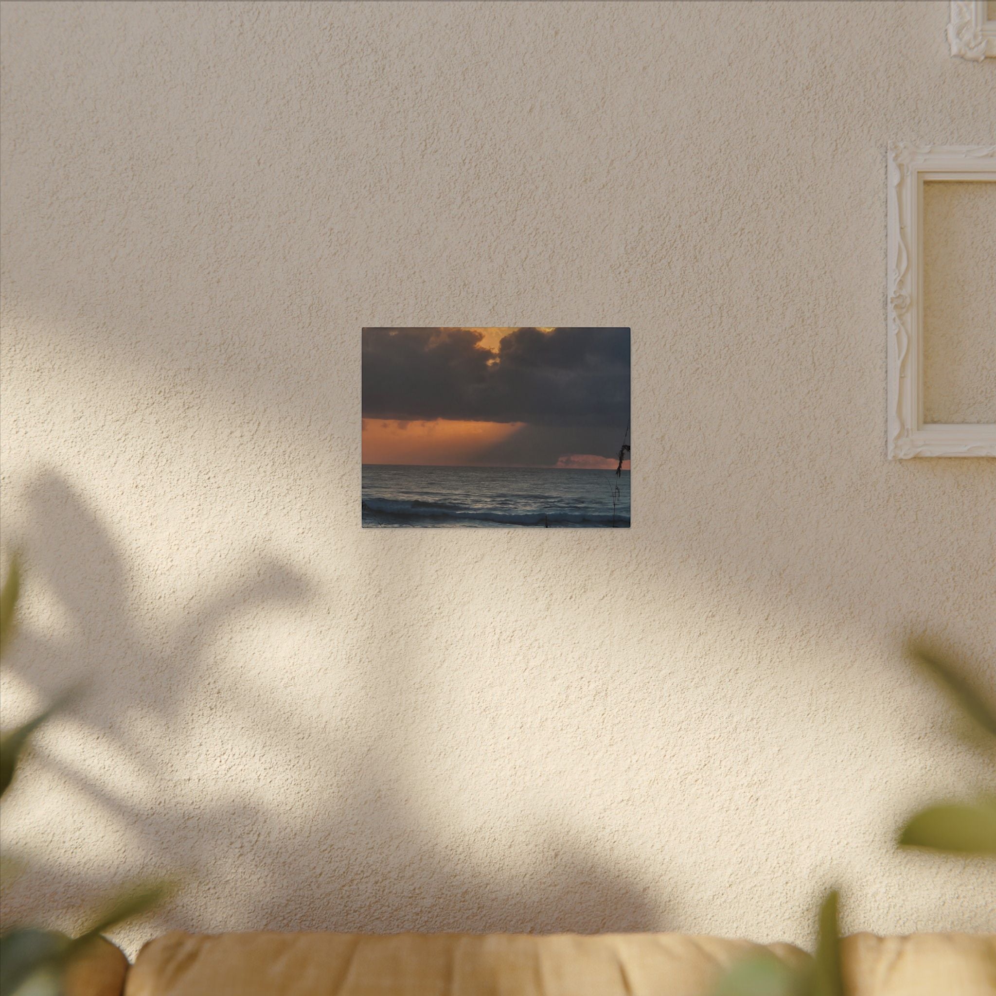 Sunset Ocean Canvas Print — Dramatic Cloudscape Beach Wall Art