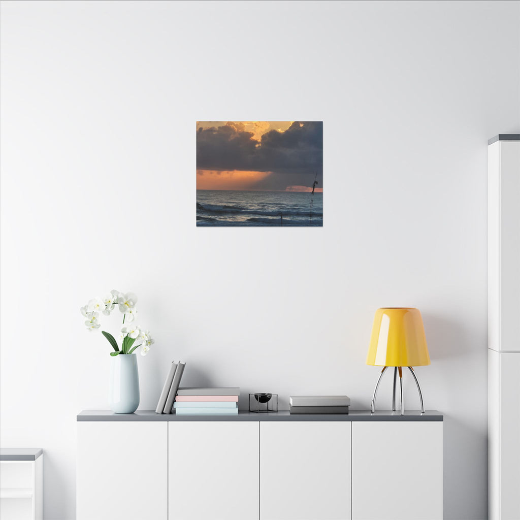 Sunset Ocean Canvas Print — Dramatic Cloudscape Beach Wall Art