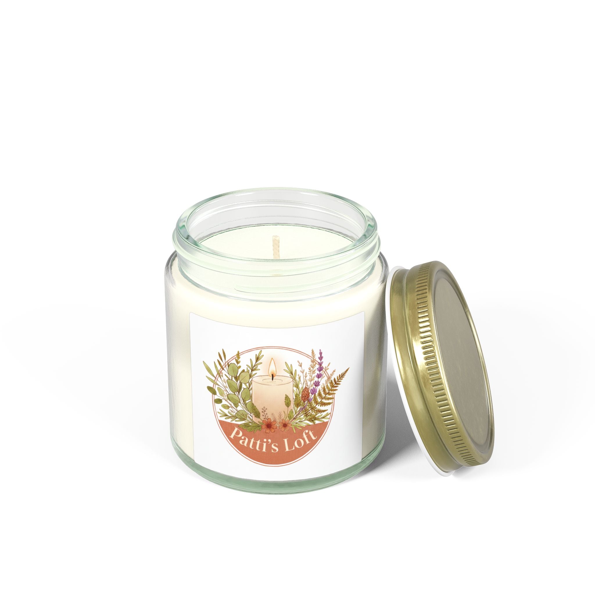 Coconut Apricot Scented Candle — 4oz/9oz Apricot Coconut Soy Jar (Patti’s Loft Label)