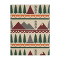 Northwood Lodge Blanket — Mountain & Pine Pattern Velveteen Throw