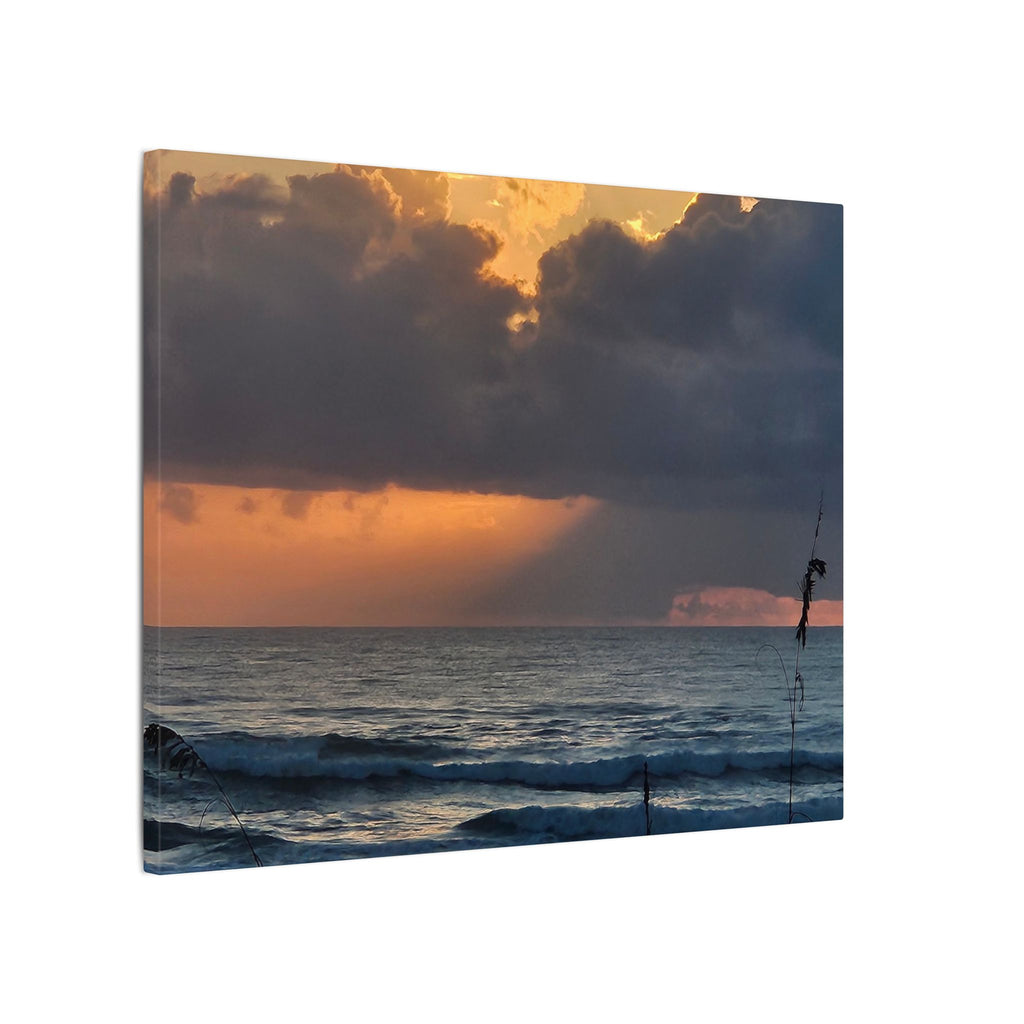 Sunset Ocean Canvas Print — Dramatic Cloudscape Beach Wall Art