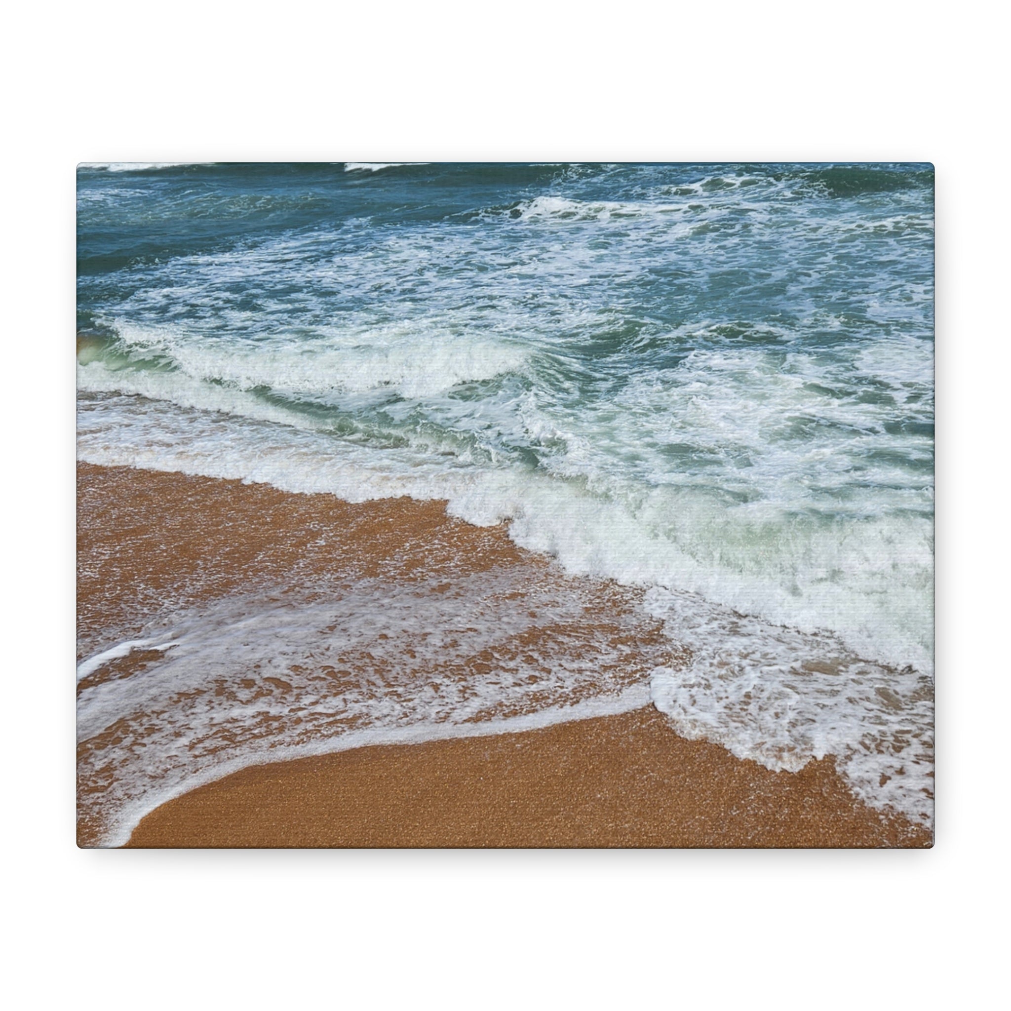 Coastal Waves Beach Canvas Print — Matte Stretched Ocean Wall Art