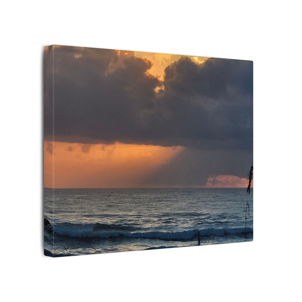 Sunset Ocean Canvas Print — Dramatic Cloudscape Beach Wall Art