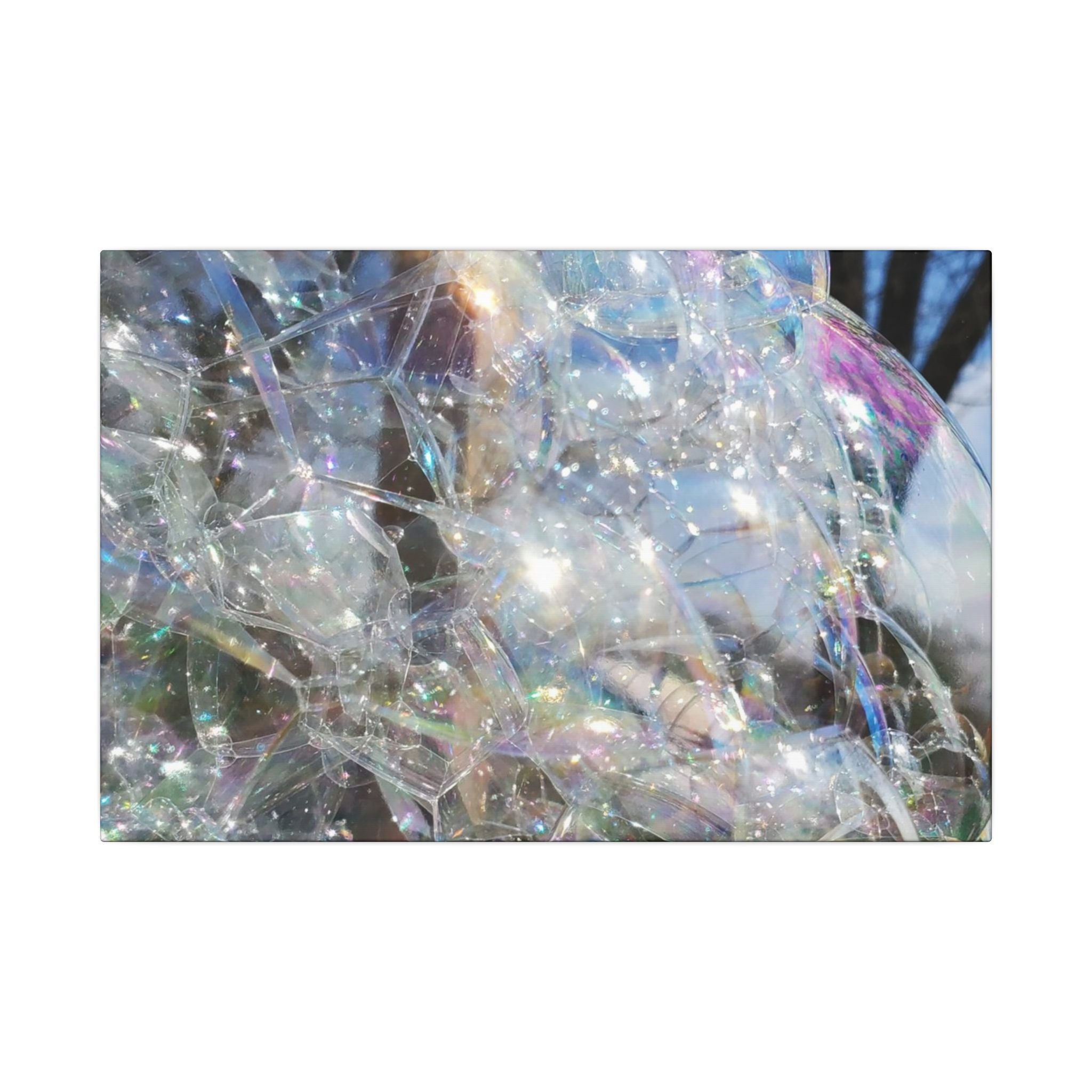 Iridescent Bubble Abstract Matte Canvas Wall Art