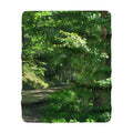 Forest Path Sherpa Blanket — Cozy Green Nature Fleece
