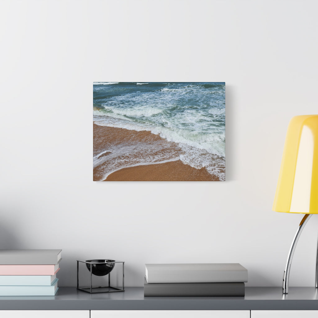 Coastal Waves Beach Canvas Print — Matte Stretched Ocean Wall Art