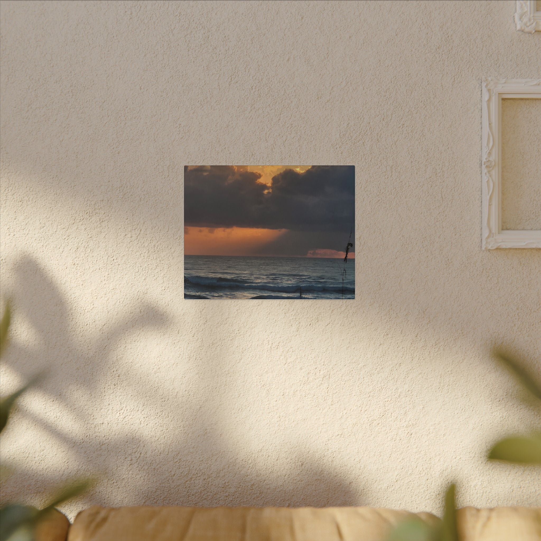 Sunset Ocean Canvas Print — Dramatic Cloudscape Beach Wall Art