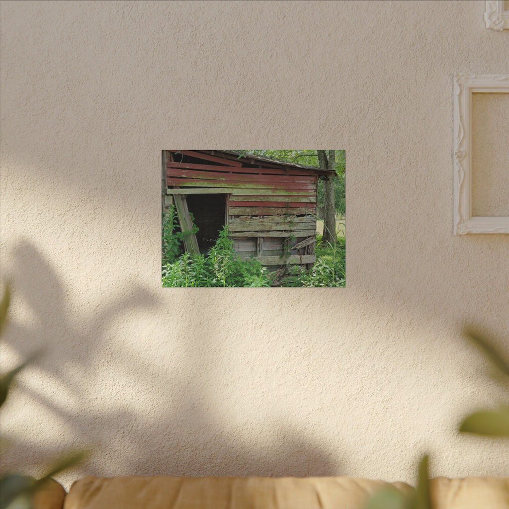 Rustic Red Barn Canvas Wall Art — Vintage Farmhouse Photography Print