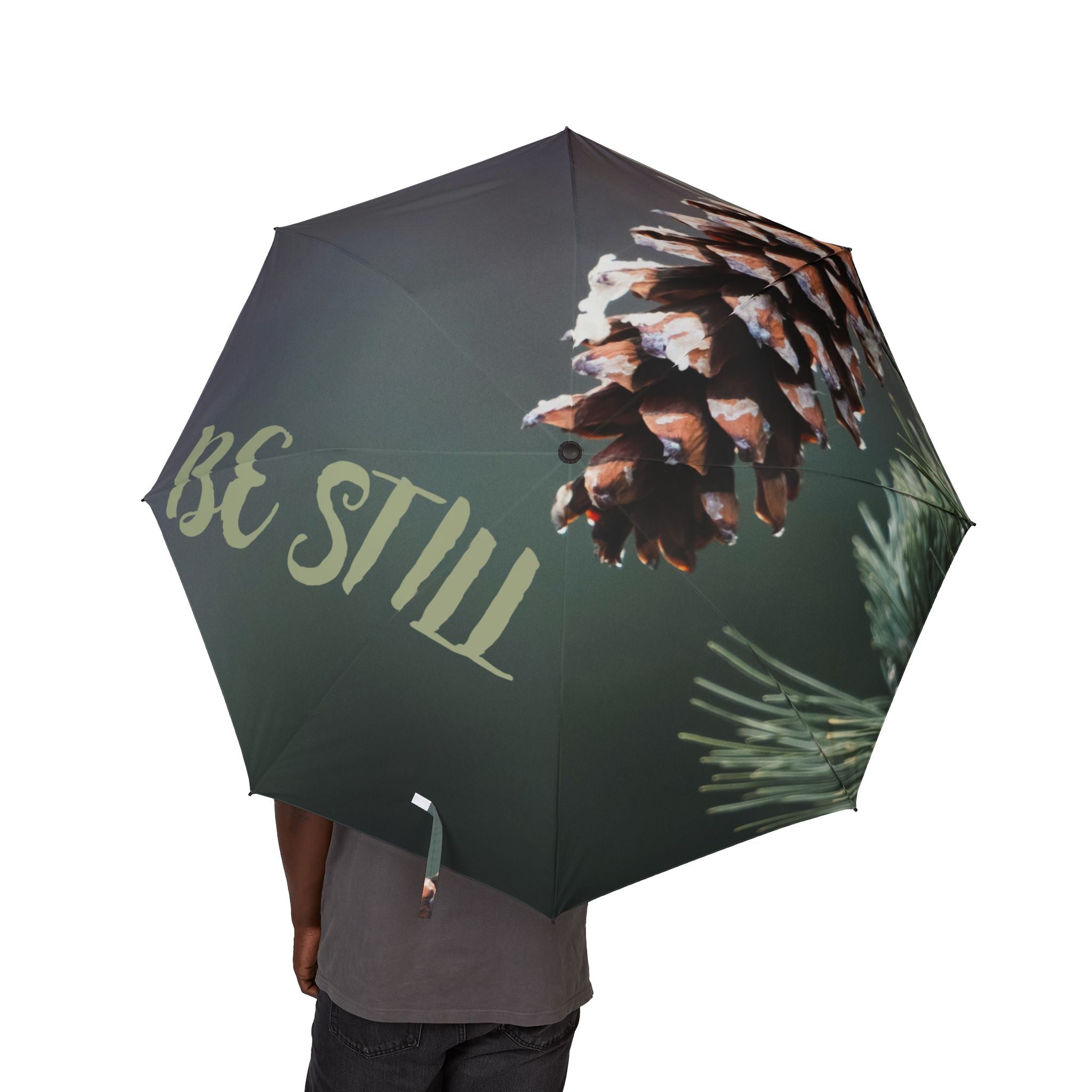 Pinecone Foldable Umbrella — Semi-Automatic Compact Rain Umbrella with Nature Pine Design