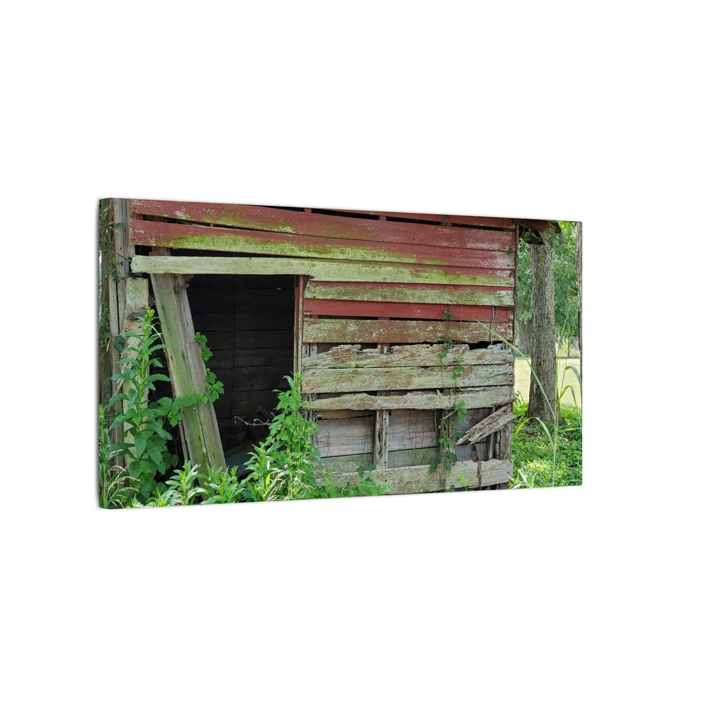 Rustic Red Barn Canvas Wall Art — Vintage Farmhouse Photography Print