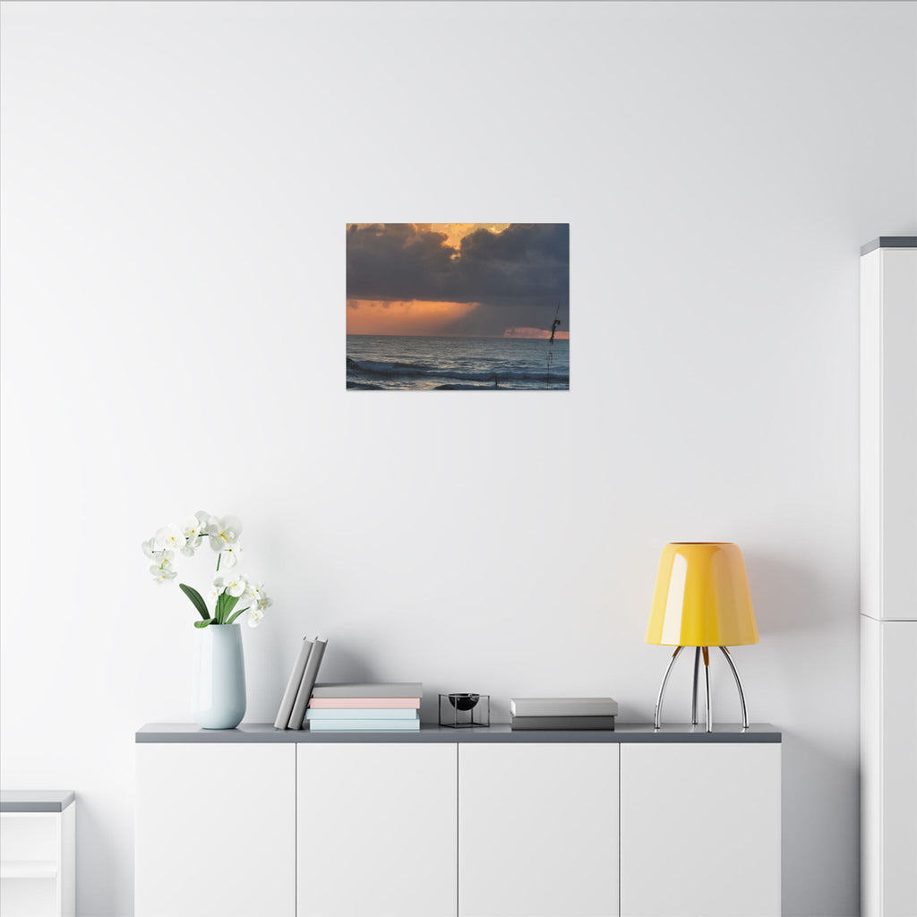 Sunset Ocean Canvas Print — Dramatic Cloudscape Beach Wall Art