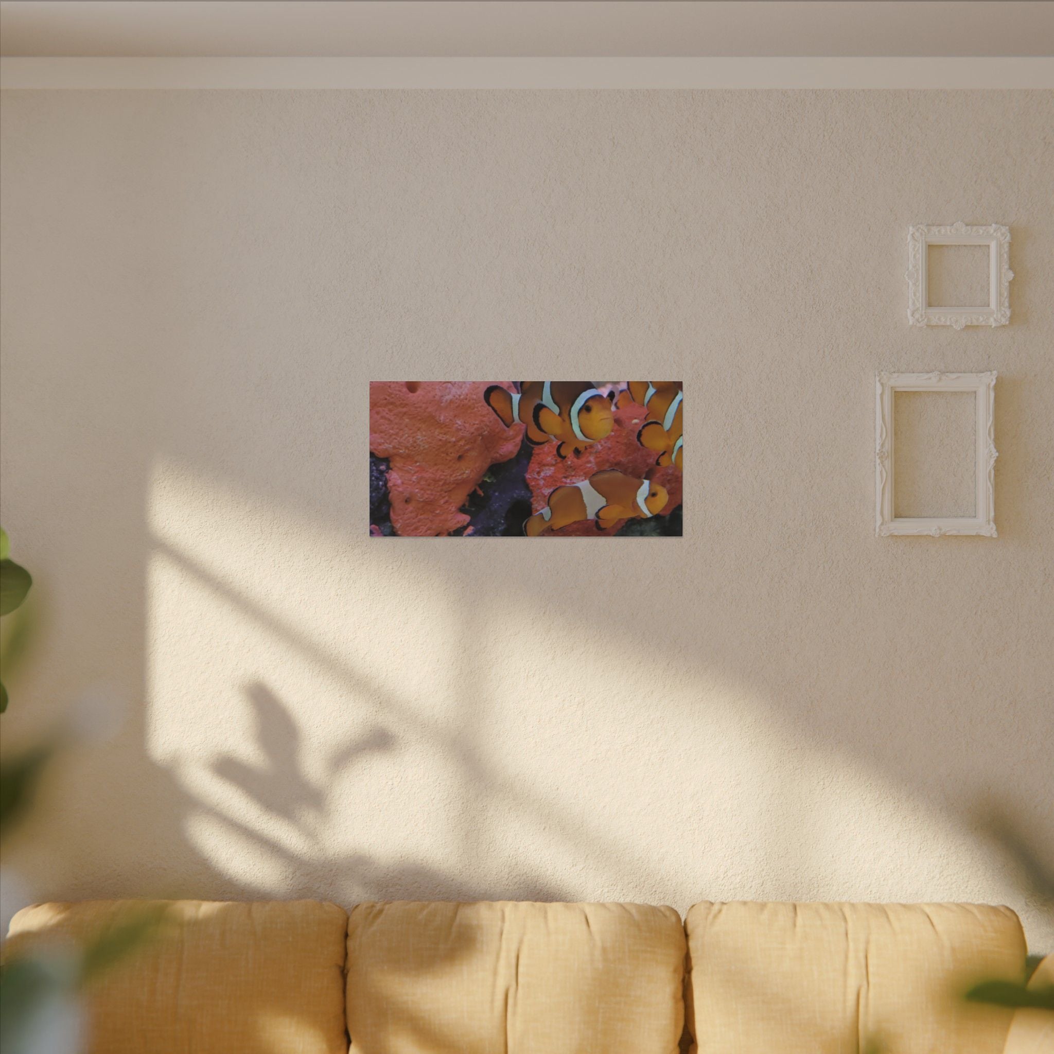 Clownfish Reef Matte Canvas Wall Art — Vibrant Ocean Photography Print