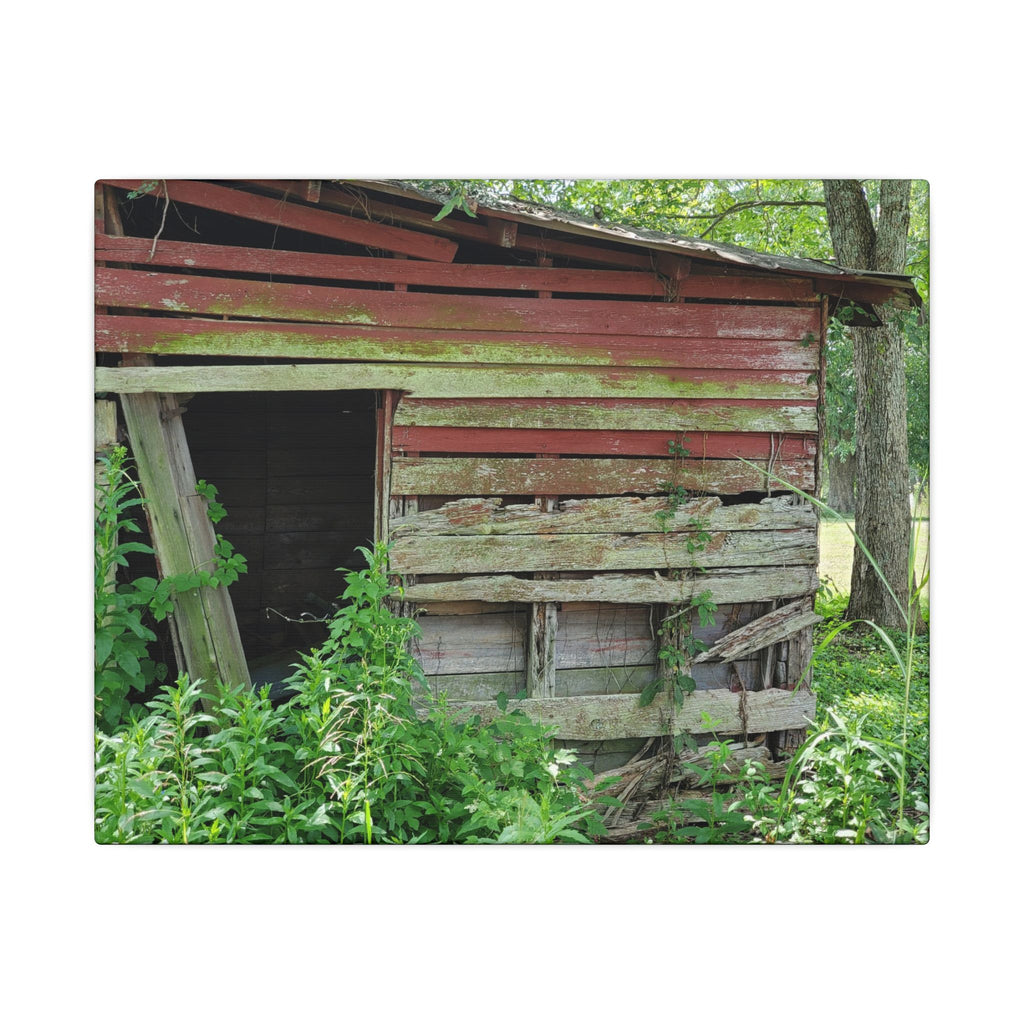 Rustic Red Barn Canvas Wall Art — Vintage Farmhouse Photography Print