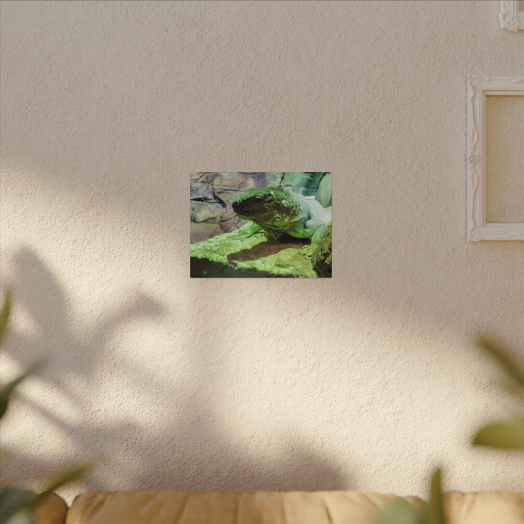 Green Iguana Reptile Wall Art Canvas – Wildlife Photo Matte Stretched Print