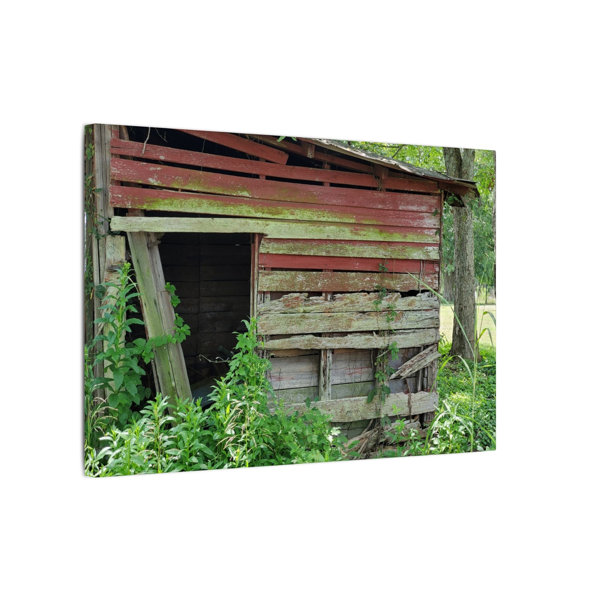 Rustic Red Barn Canvas Wall Art — Vintage Farmhouse Photography Print