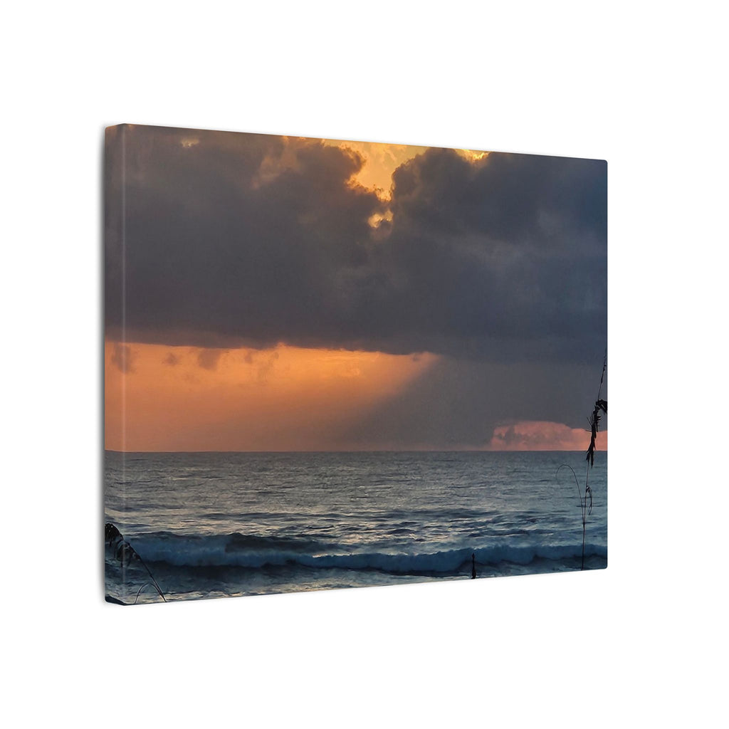 Sunset Ocean Canvas Print — Dramatic Cloudscape Beach Wall Art