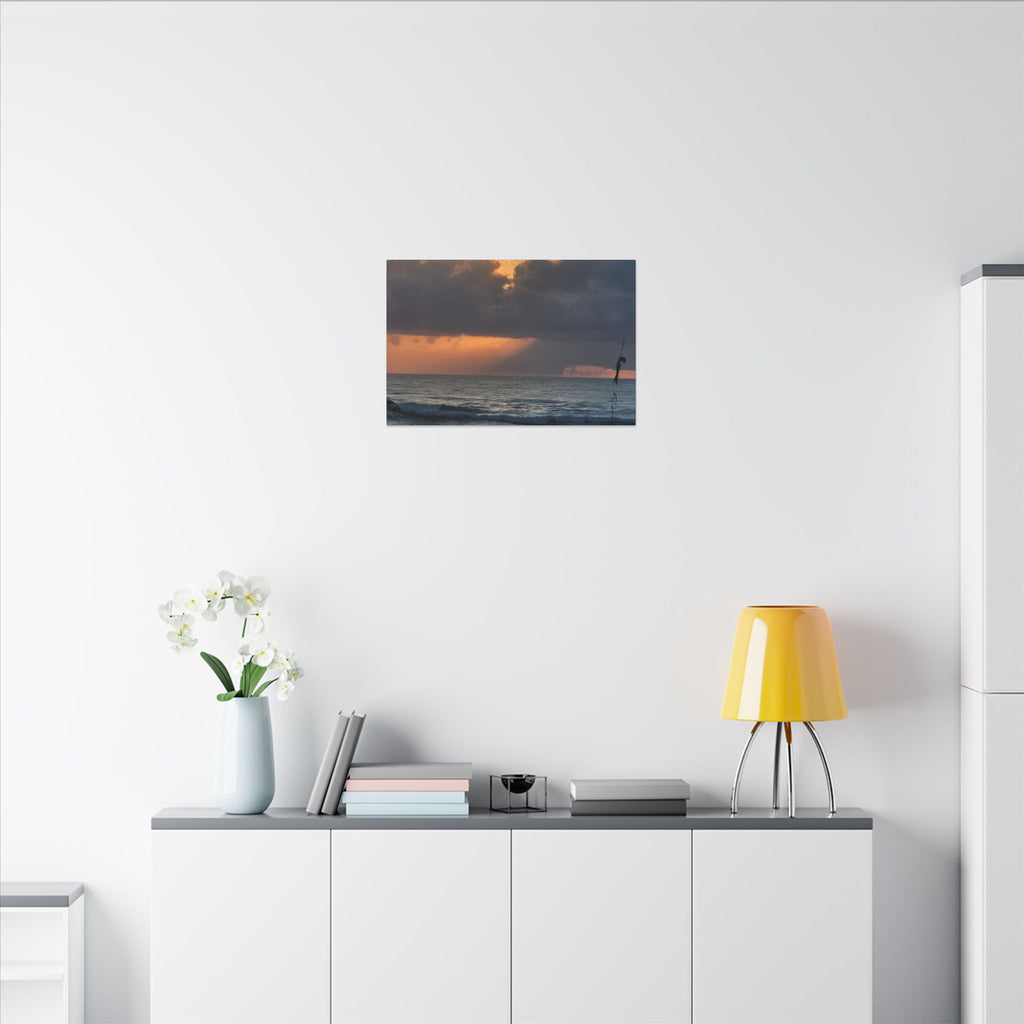 Sunset Ocean Canvas Print — Dramatic Cloudscape Beach Wall Art