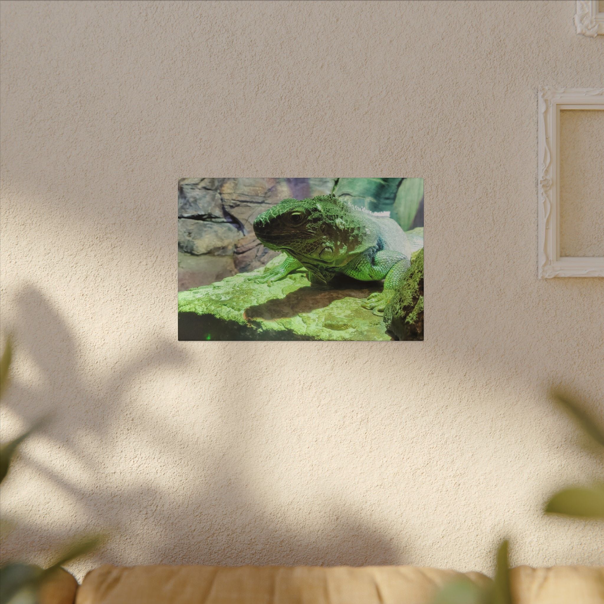 Green Iguana Reptile Wall Art Canvas – Wildlife Photo Matte Stretched Print