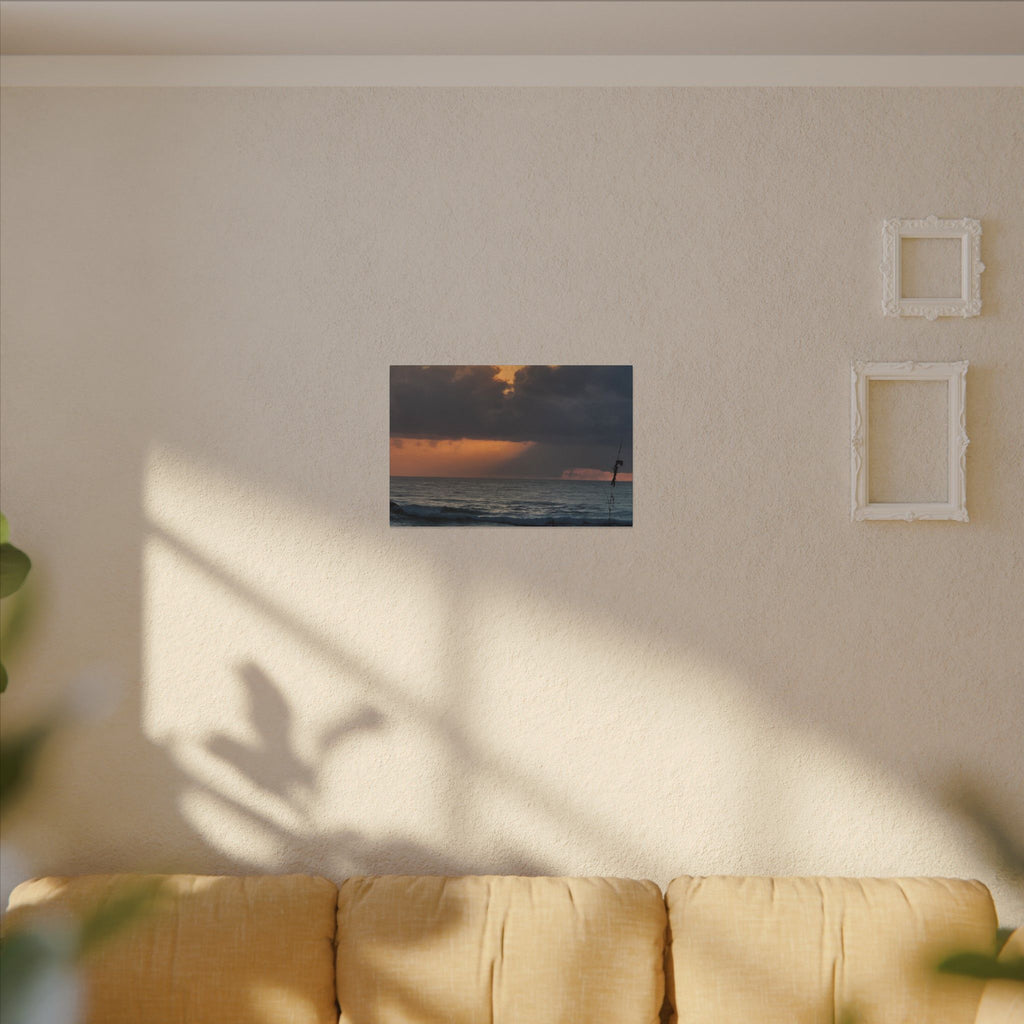 Sunset Ocean Canvas Print — Dramatic Cloudscape Beach Wall Art