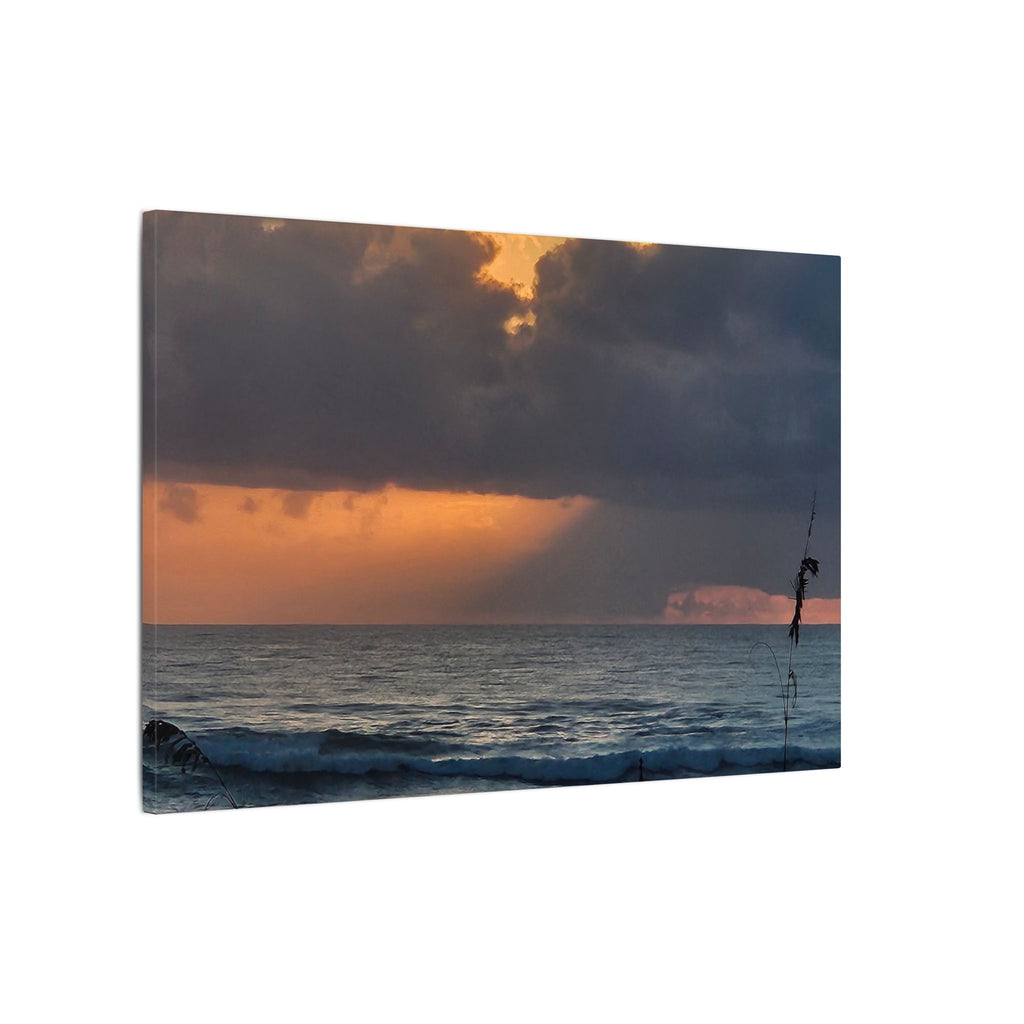 Sunset Ocean Canvas Print — Dramatic Cloudscape Beach Wall Art