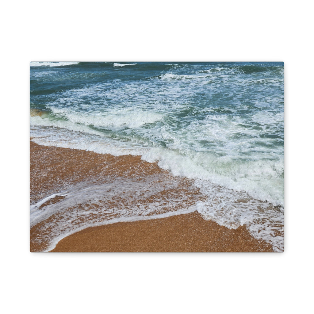 Coastal Waves Beach Canvas Print — Matte Stretched Ocean Wall Art