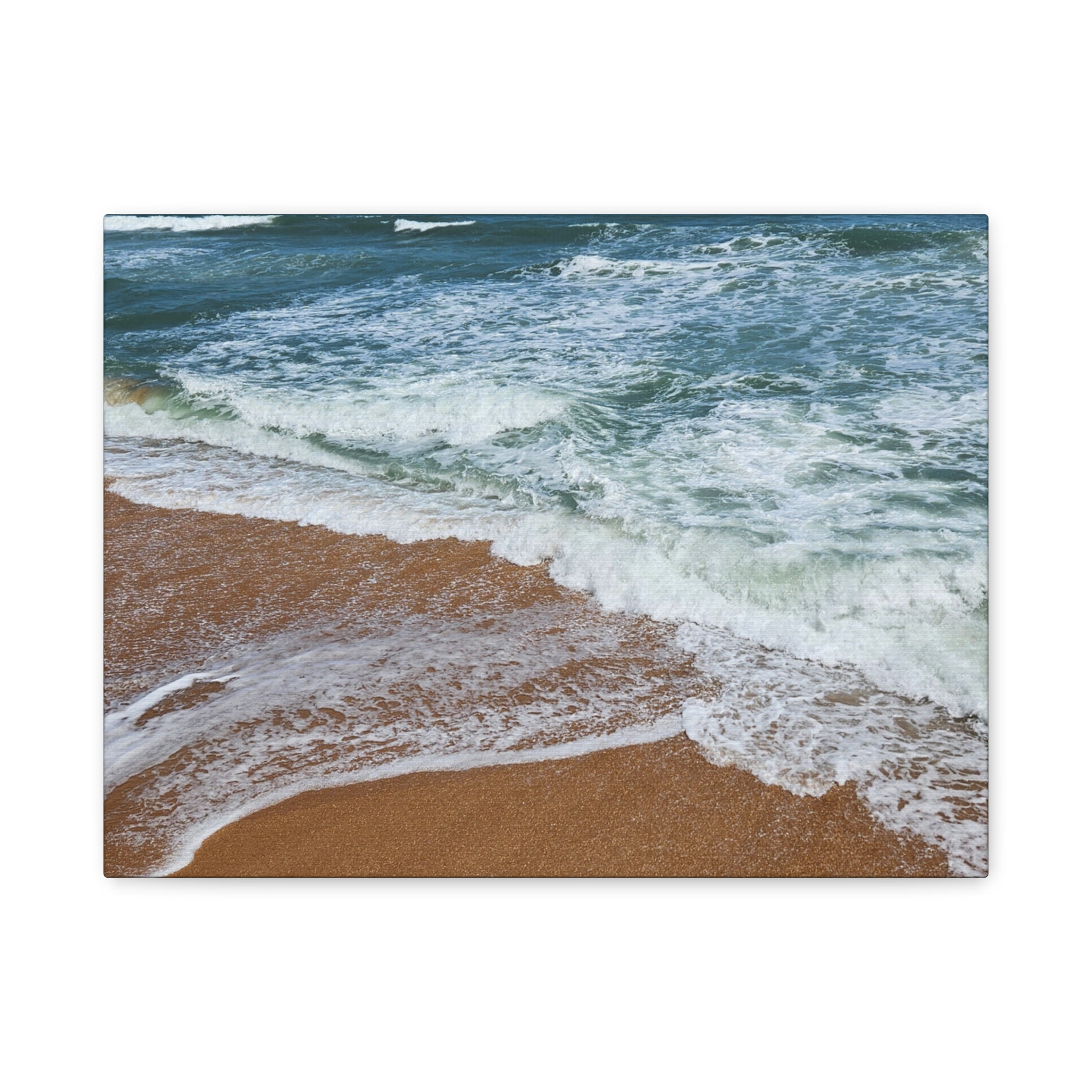 Coastal Waves Beach Canvas Print — Matte Stretched Ocean Wall Art
