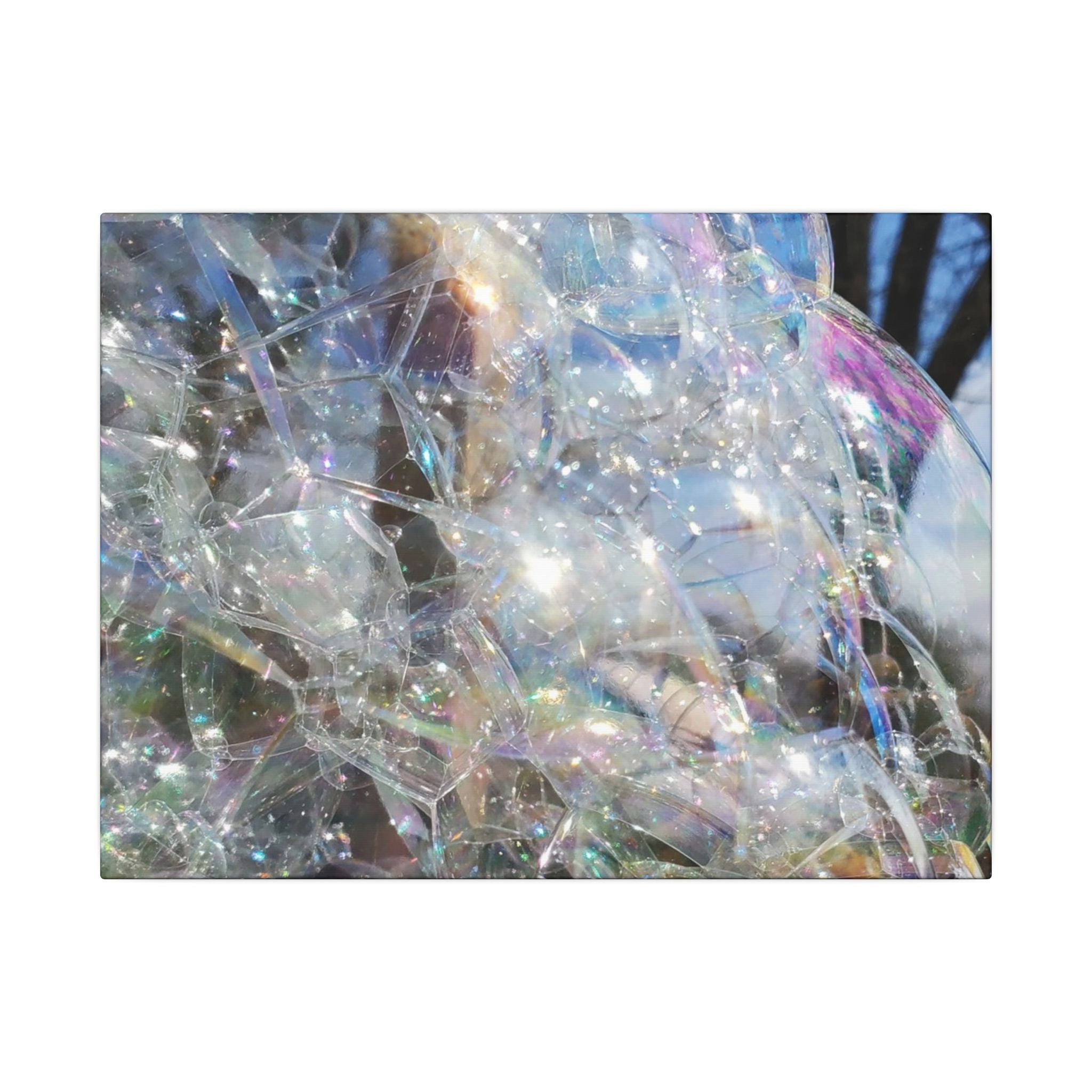 Iridescent Bubble Abstract Matte Canvas Wall Art