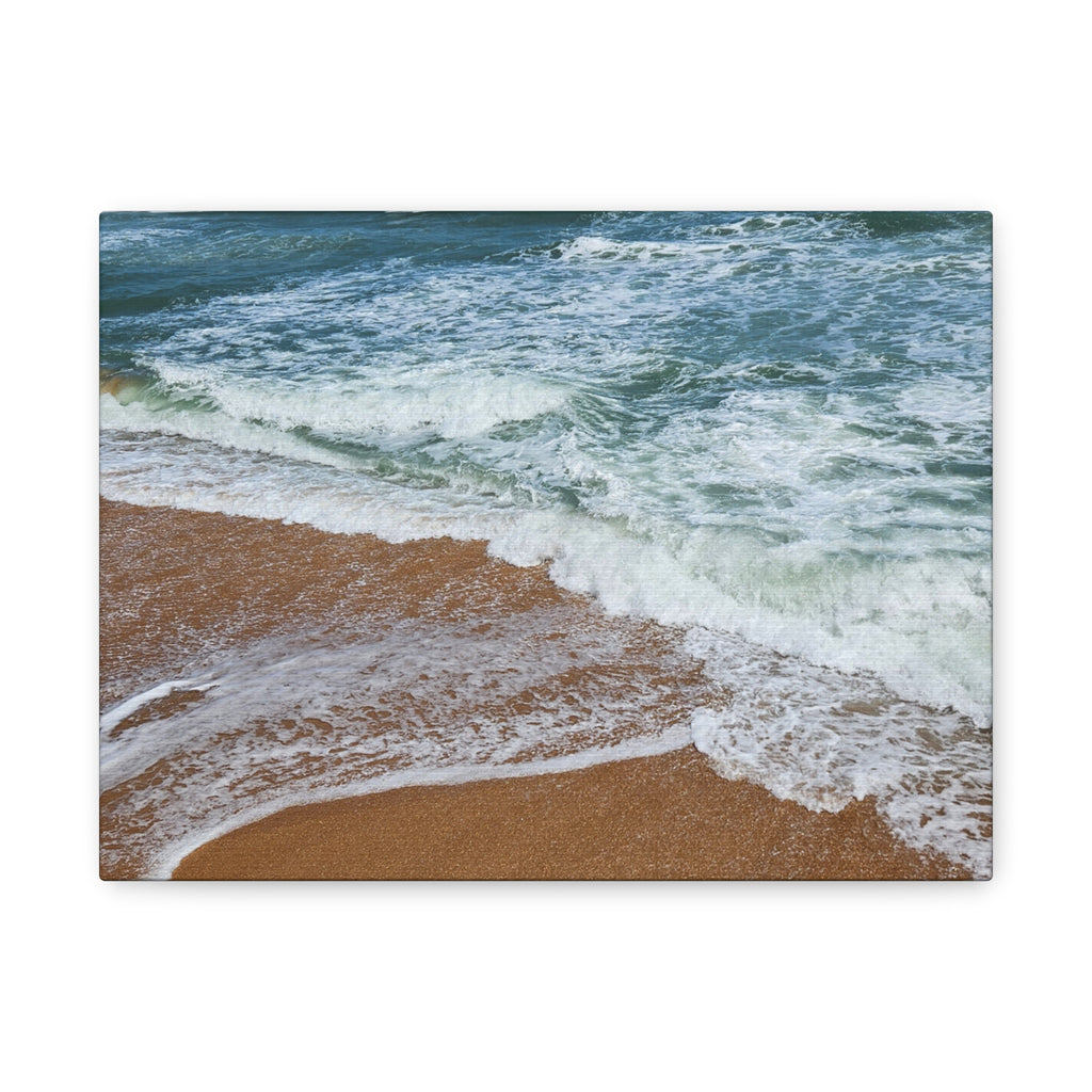 Coastal Waves Beach Canvas Print — Matte Stretched Ocean Wall Art