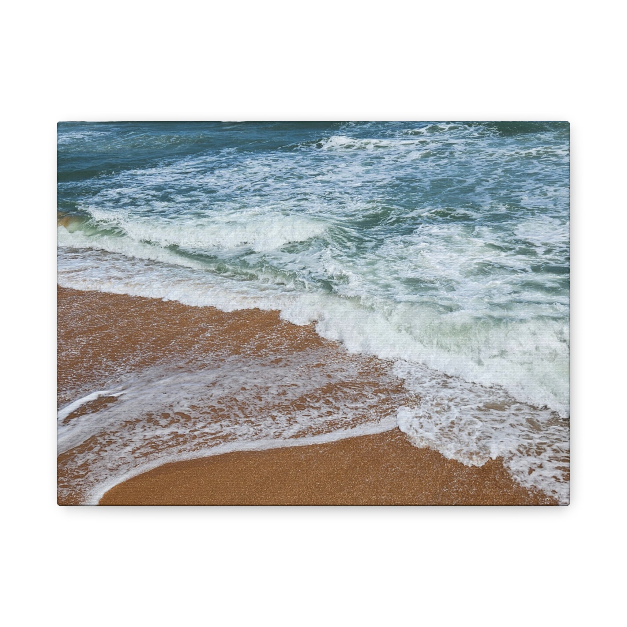 Coastal Waves Beach Canvas Print — Matte Stretched Ocean Wall Art