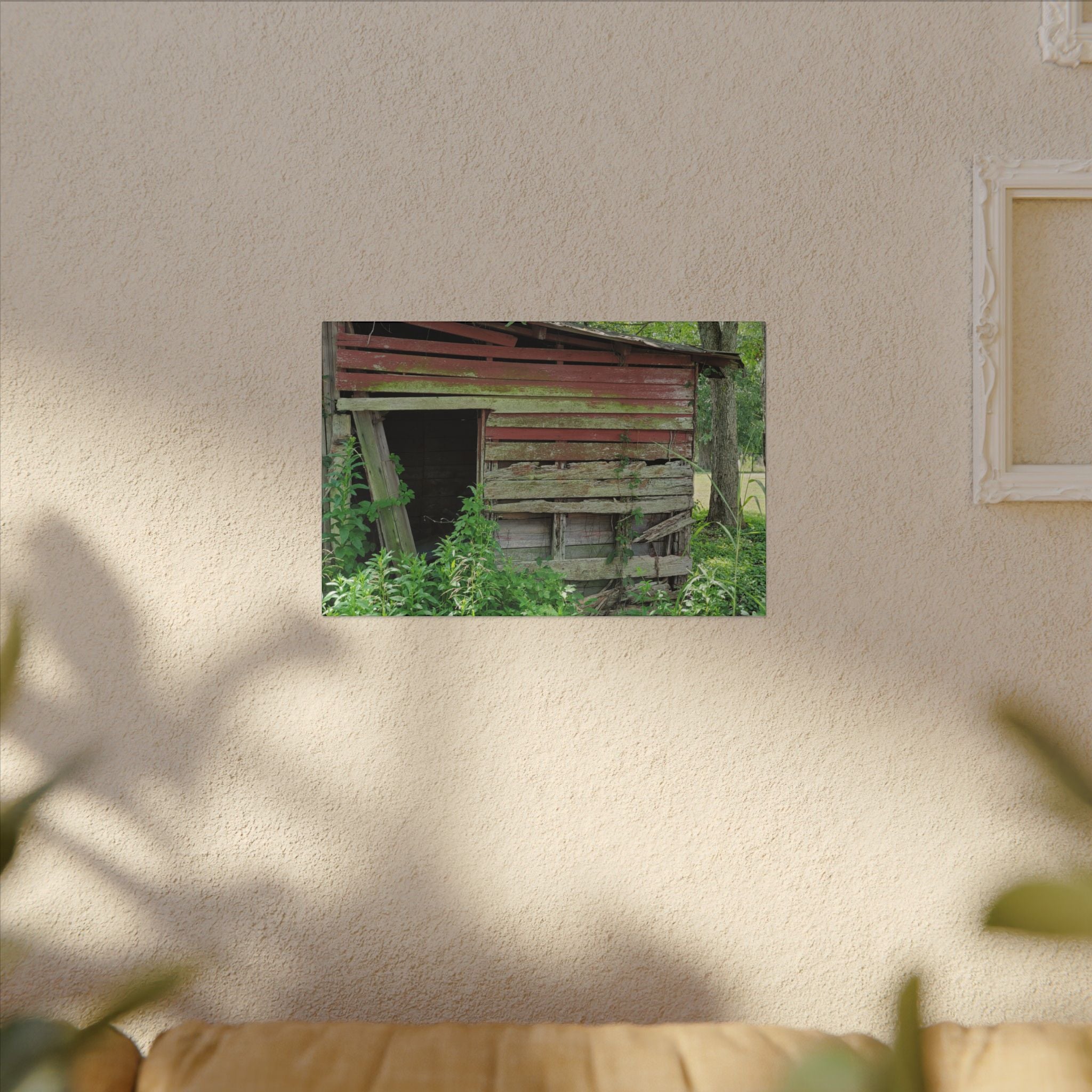 Rustic Red Barn Canvas Wall Art — Vintage Farmhouse Photography Print
