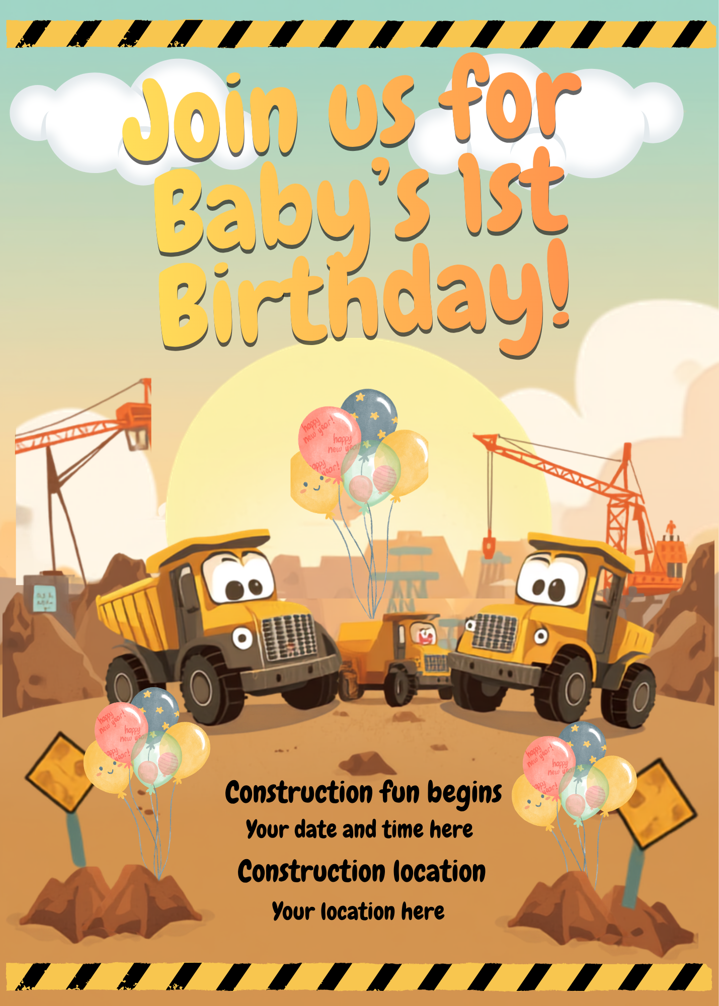 Digital product  construction 1st birthday