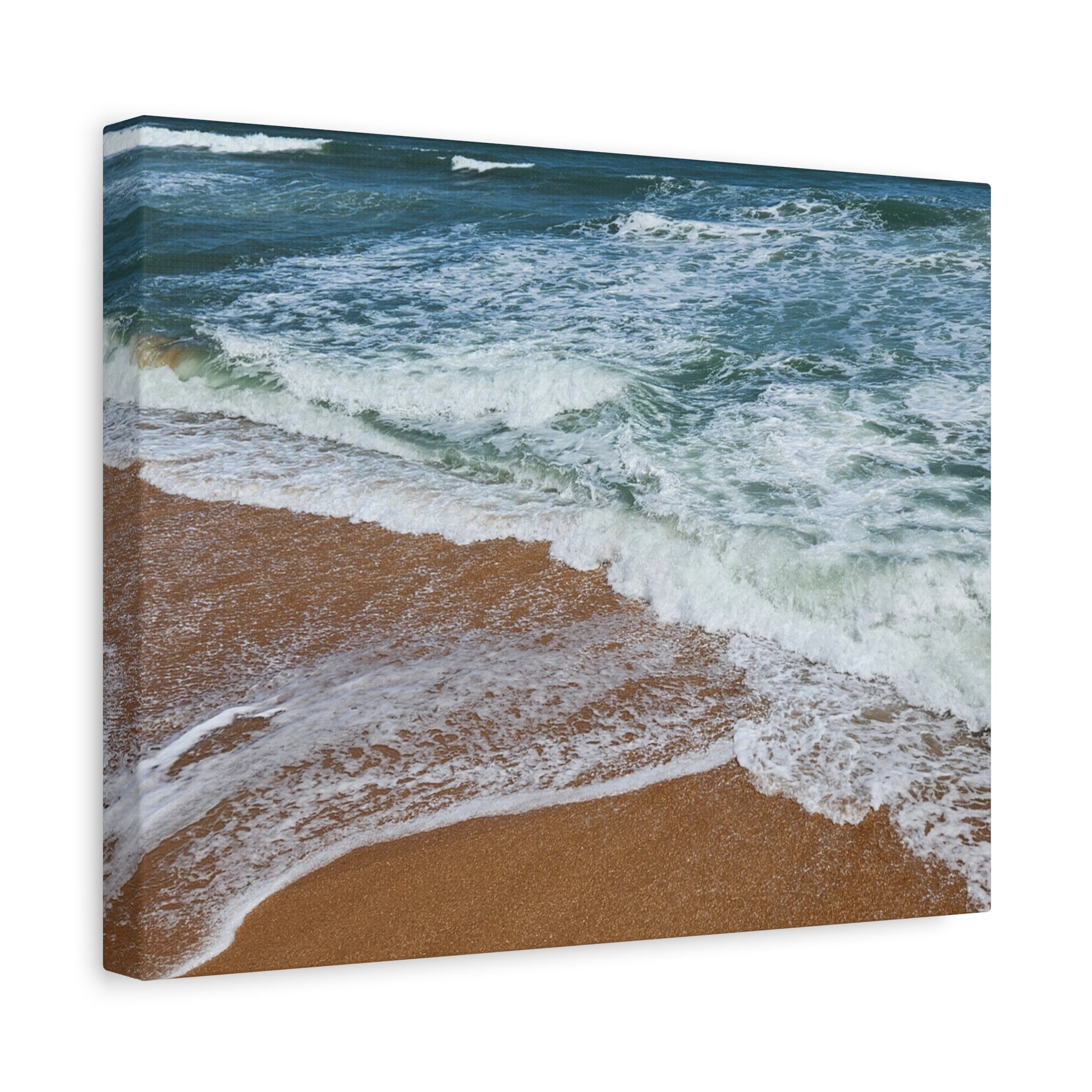 Coastal Waves Beach Canvas Print — Matte Stretched Ocean Wall Art
