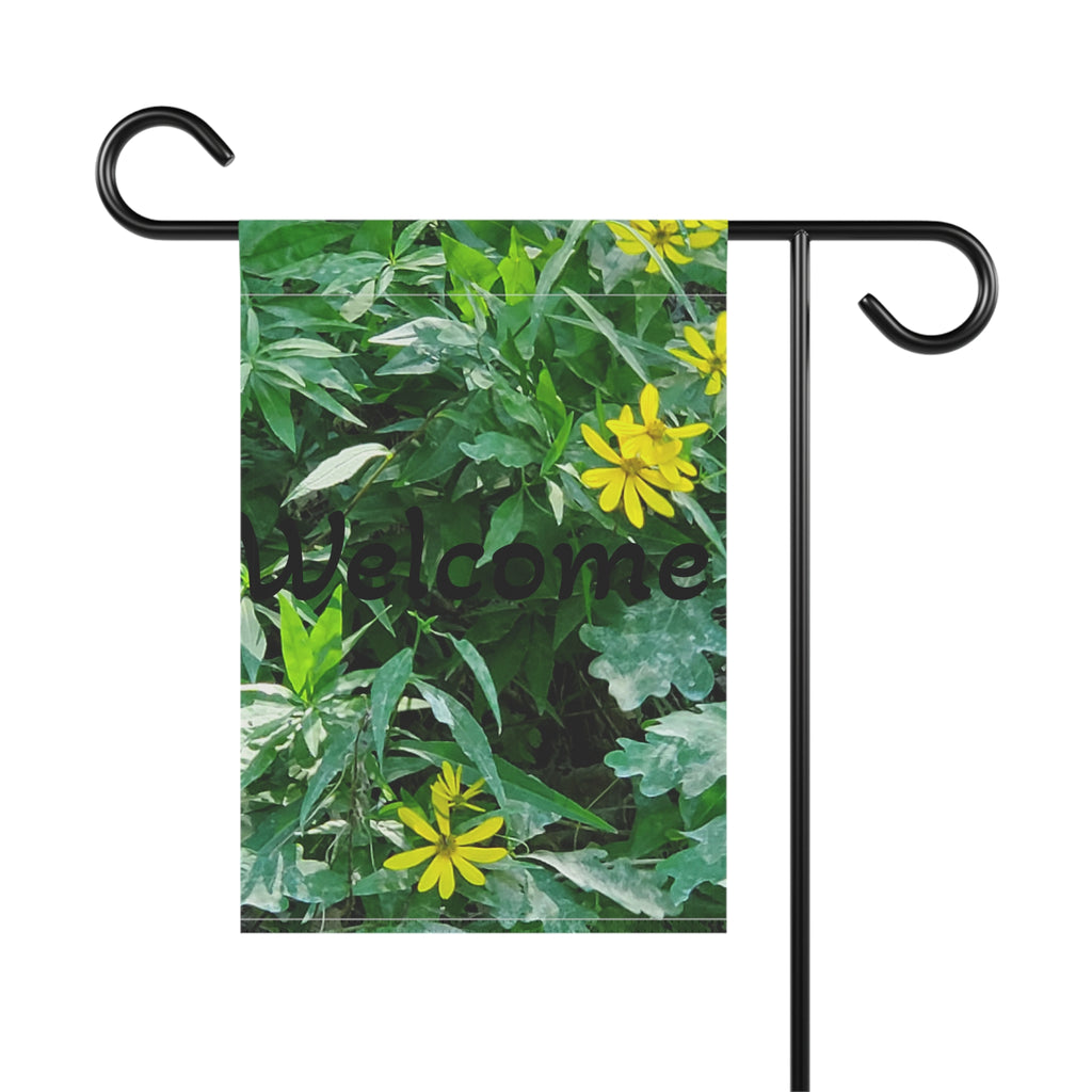 Welcome Garden Flag – Yellow Wildflower House Banner for Front Yard Decor