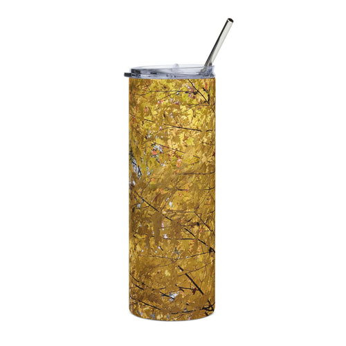 20oz Stainless Tumbler — Autumn Gold Leaf Travel Cup