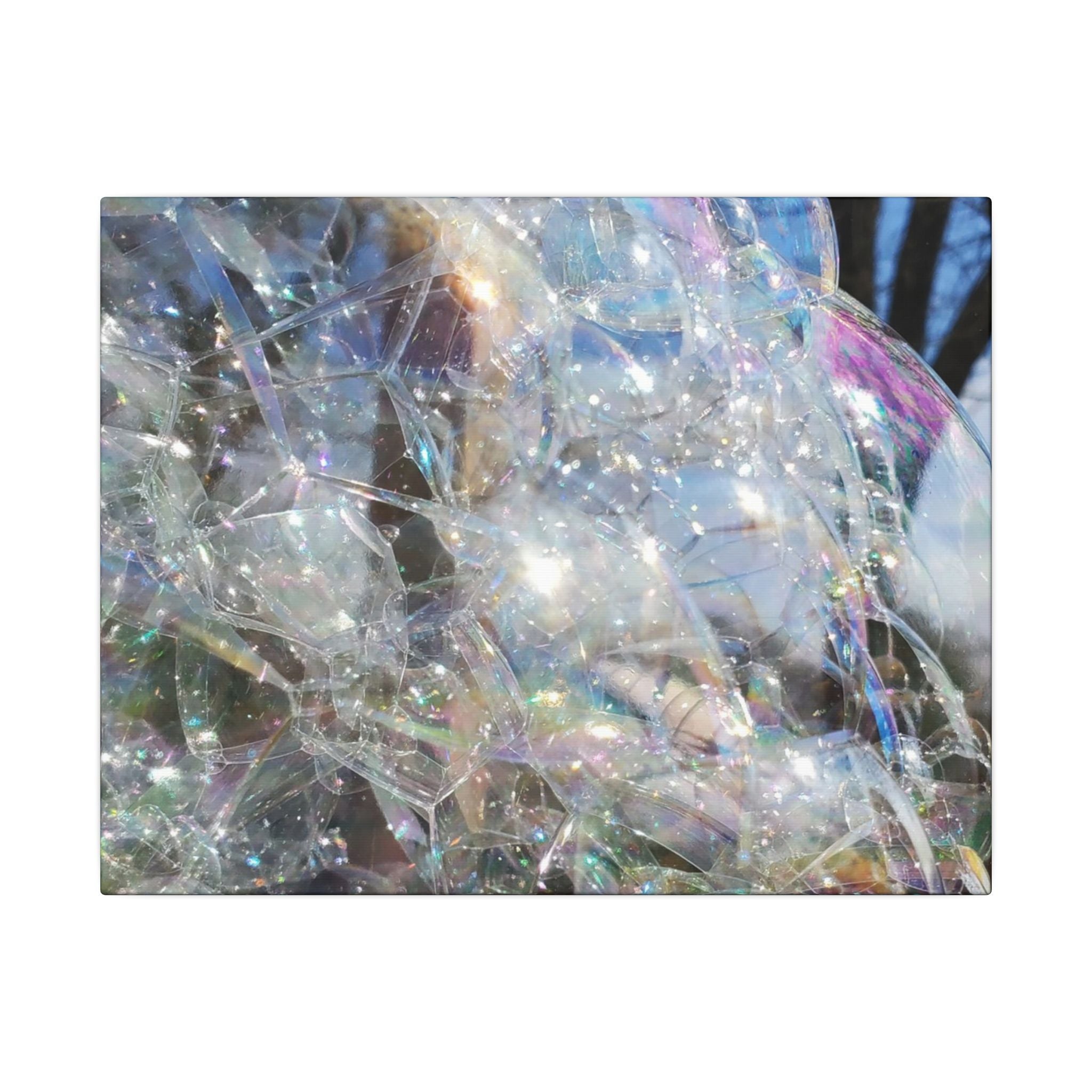 Iridescent Bubble Abstract Matte Canvas Wall Art