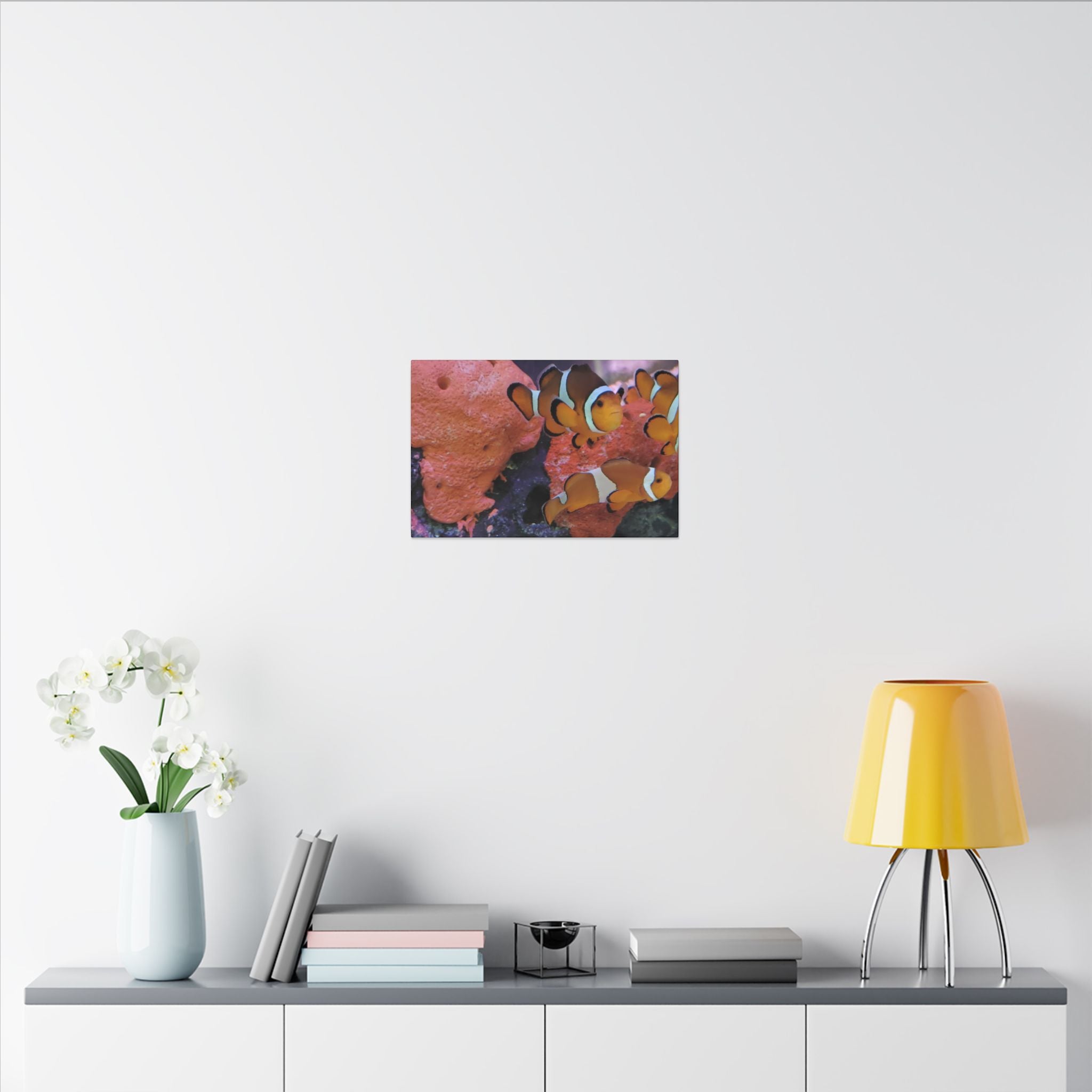 Clownfish Reef Matte Canvas Wall Art — Vibrant Ocean Photography Print