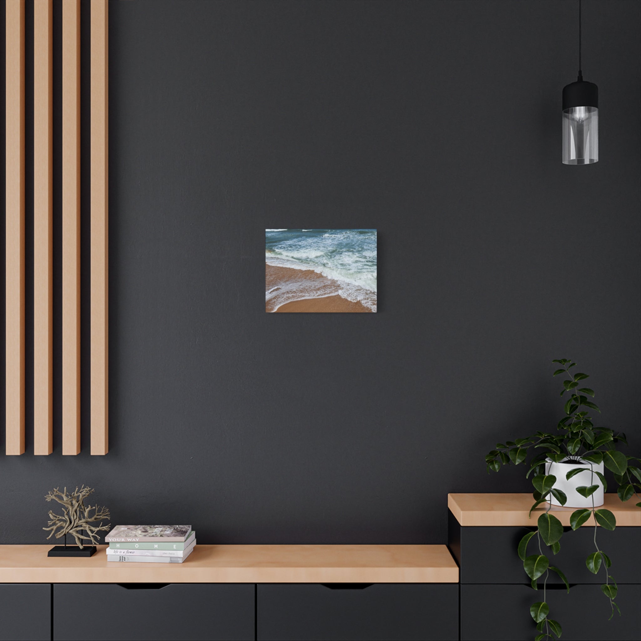 Coastal Waves Beach Canvas Print — Matte Stretched Ocean Wall Art