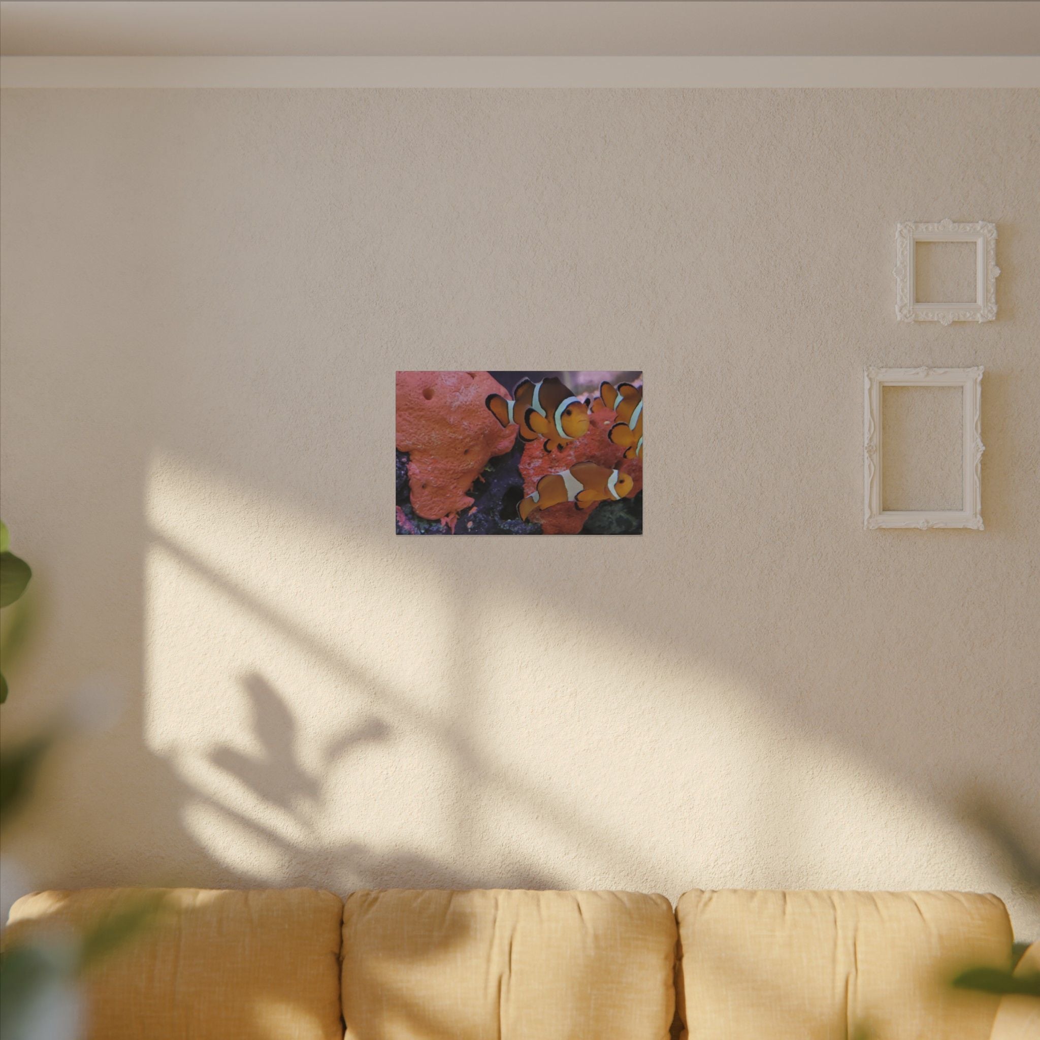 Clownfish Reef Matte Canvas Wall Art — Vibrant Ocean Photography Print