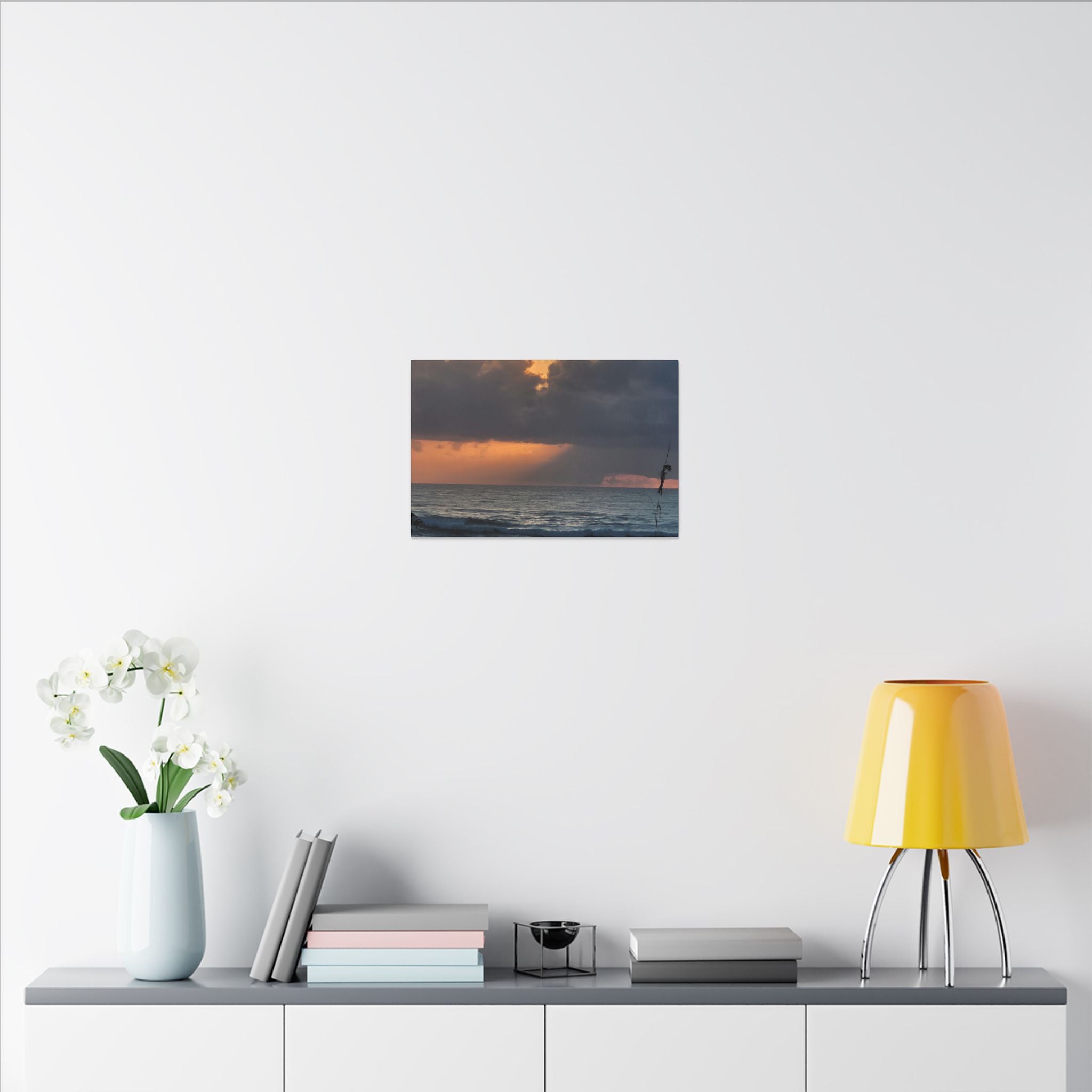 Sunset Ocean Canvas Print — Dramatic Cloudscape Beach Wall Art