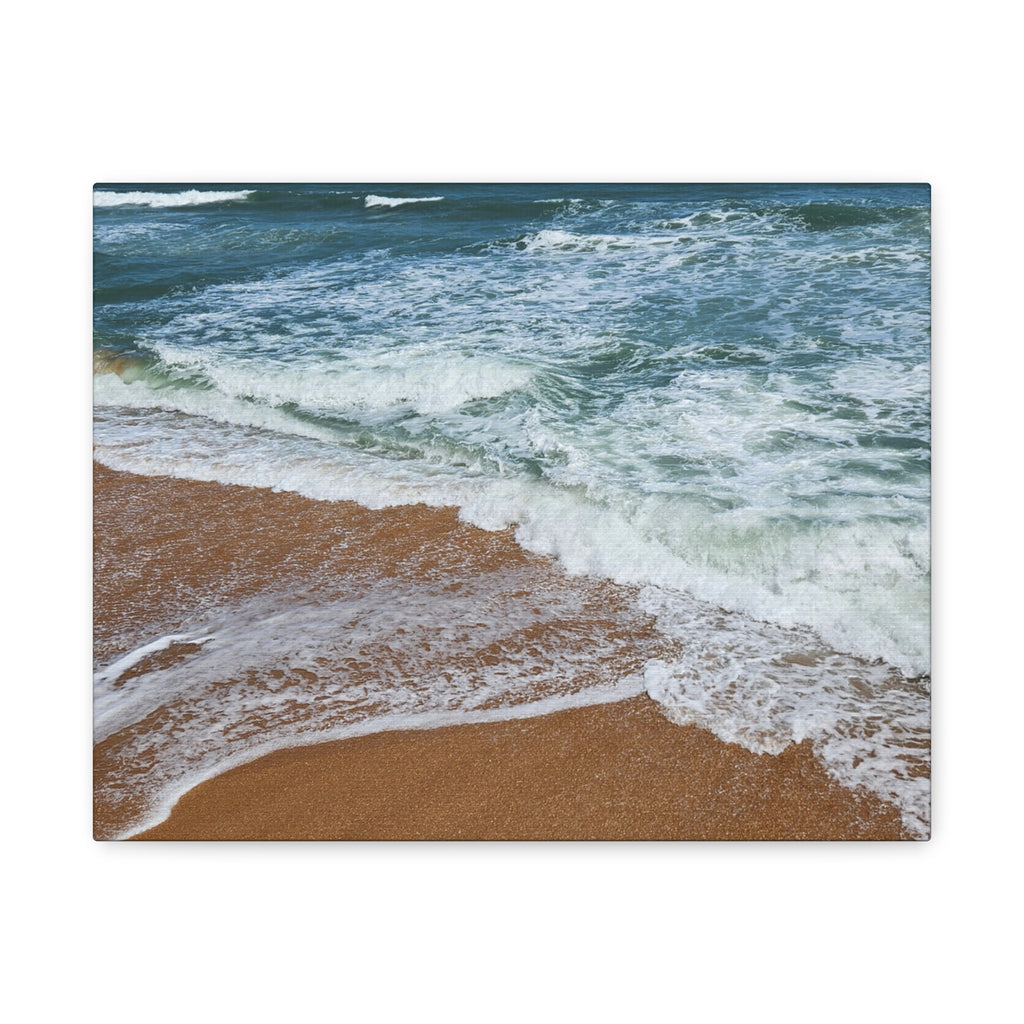 Coastal Waves Beach Canvas Print — Matte Stretched Ocean Wall Art