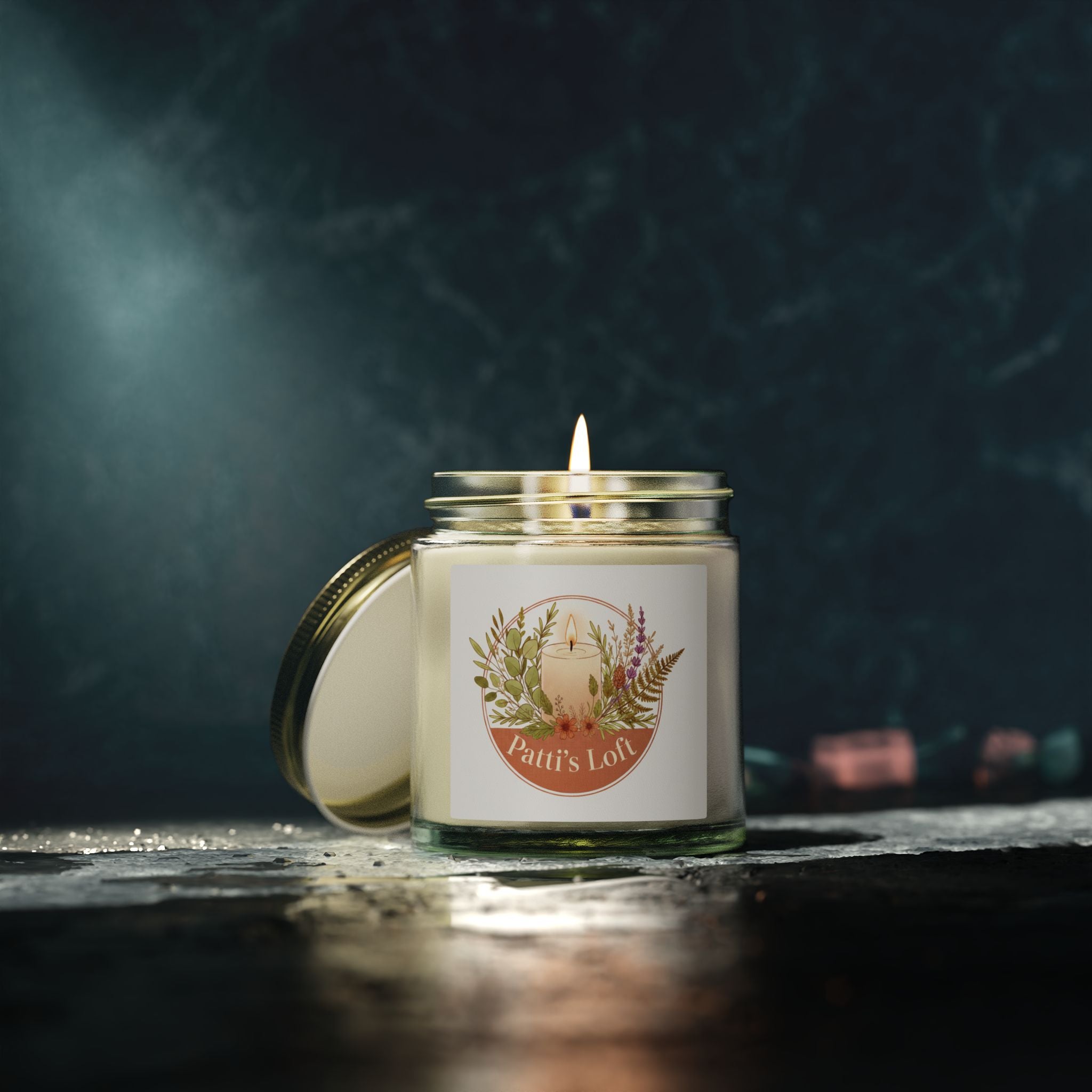 Coconut Apricot Scented Candle — 4oz/9oz Apricot Coconut Soy Jar (Patti’s Loft Label)