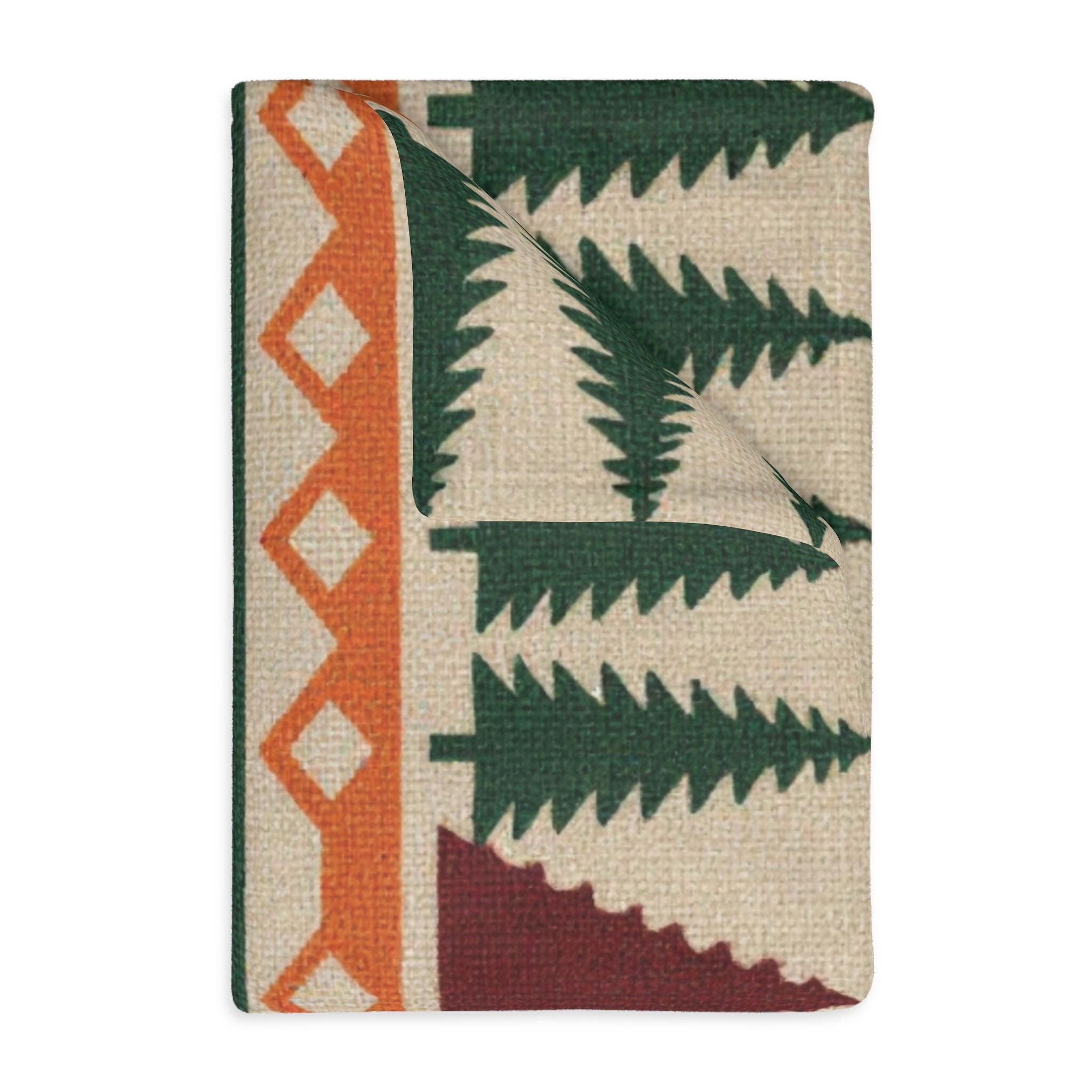 Northwood Lodge Blanket — Mountain & Pine Pattern Velveteen Throw