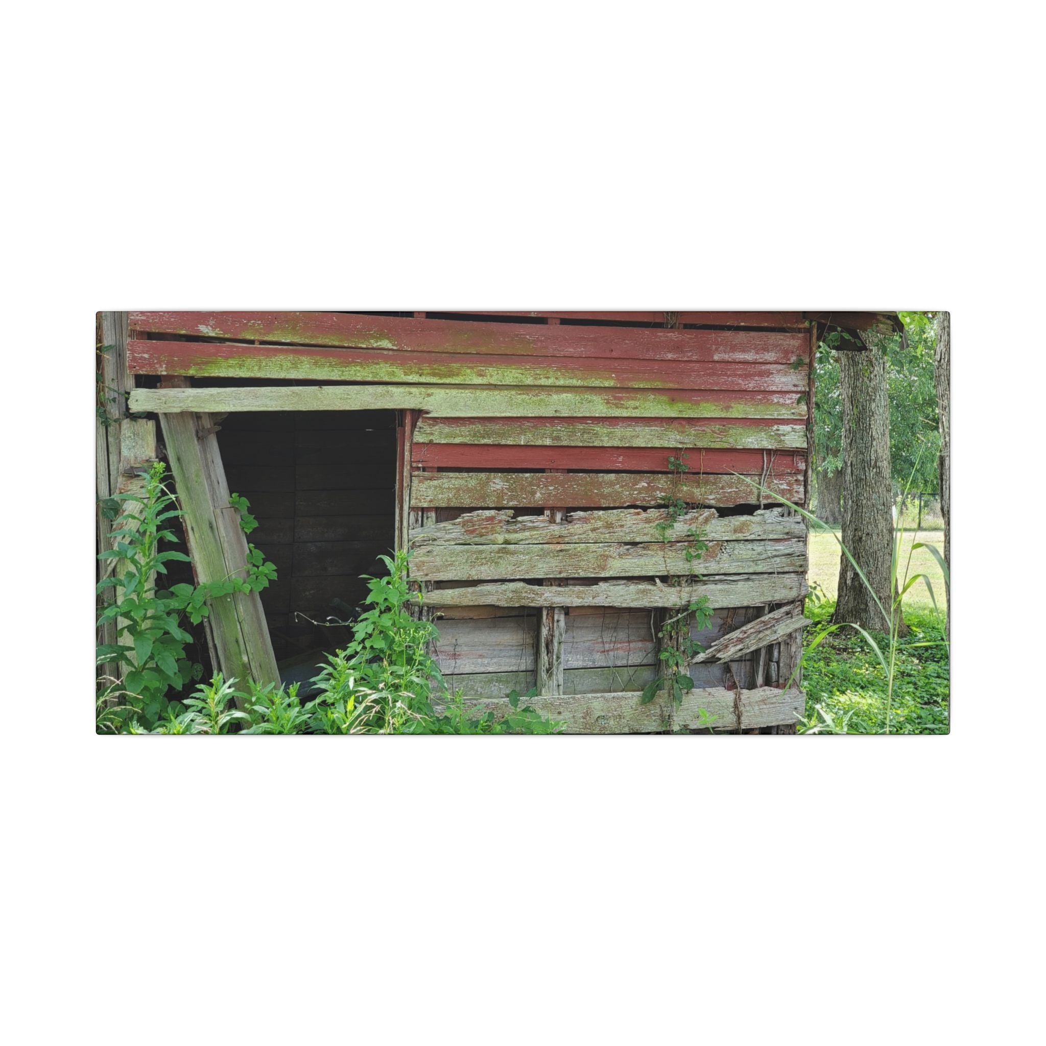 Rustic Red Barn Canvas Wall Art — Vintage Farmhouse Photography Print
