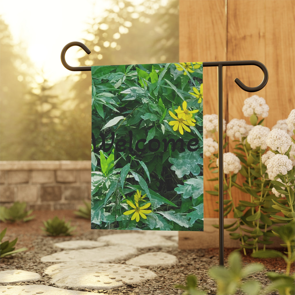 Welcome Garden Flag – Yellow Wildflower House Banner for Front Yard Decor