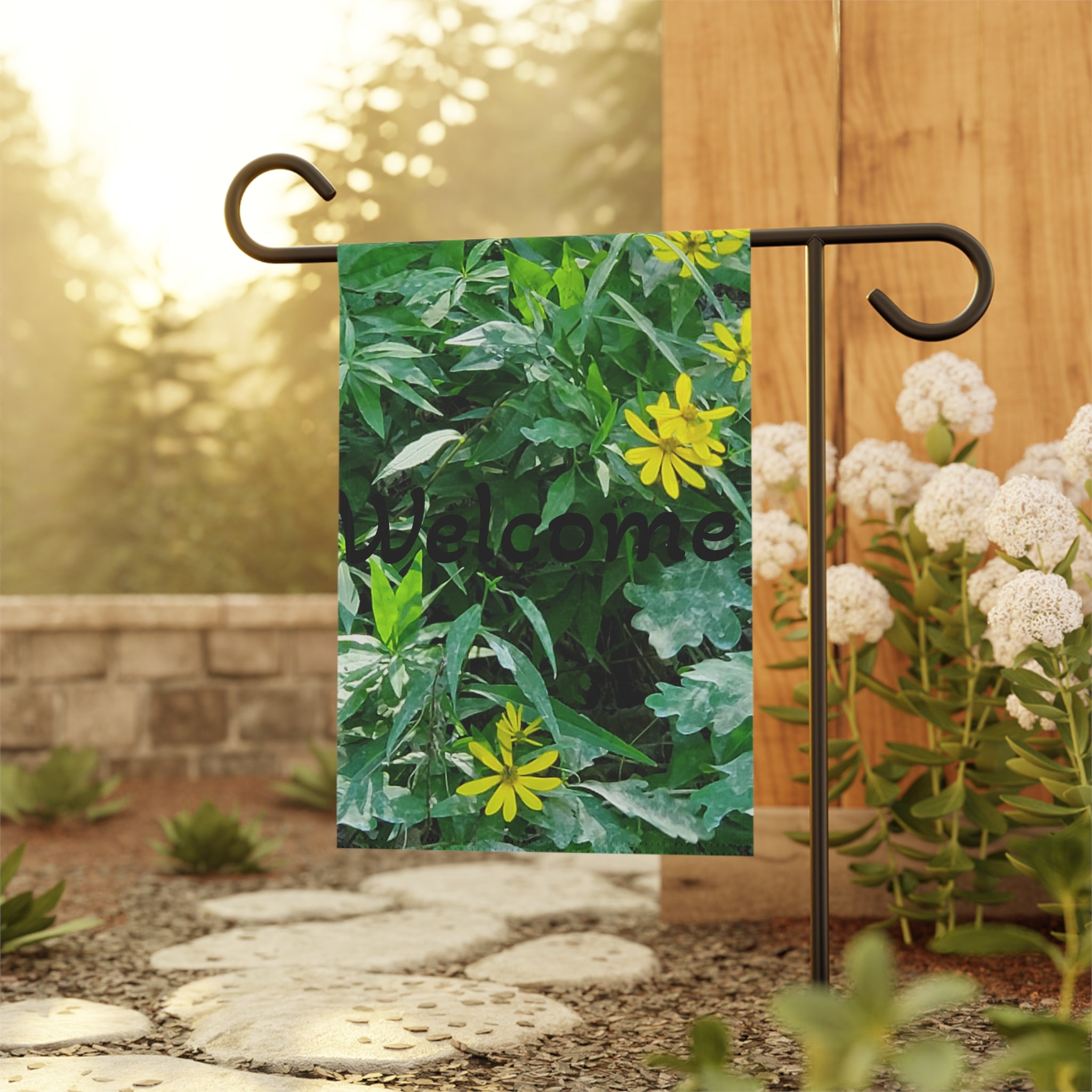 Welcome Garden Flag – Yellow Wildflower House Banner for Front Yard Decor