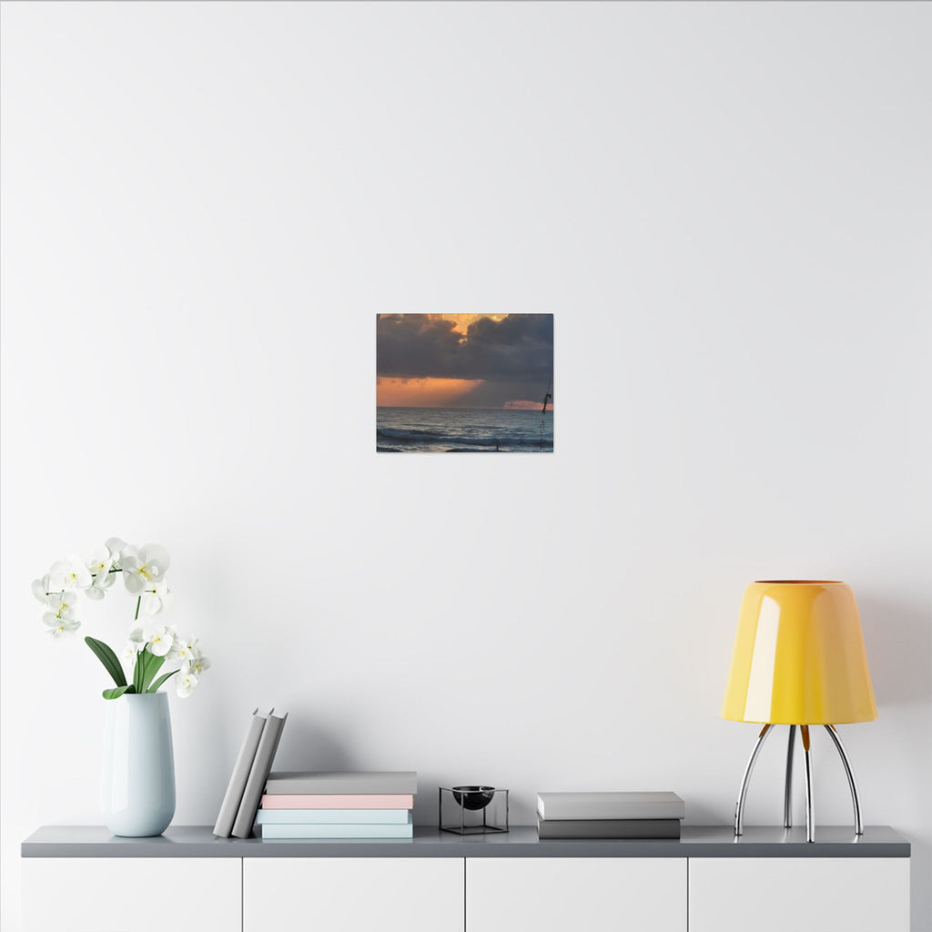 Sunset Ocean Canvas Print — Dramatic Cloudscape Beach Wall Art
