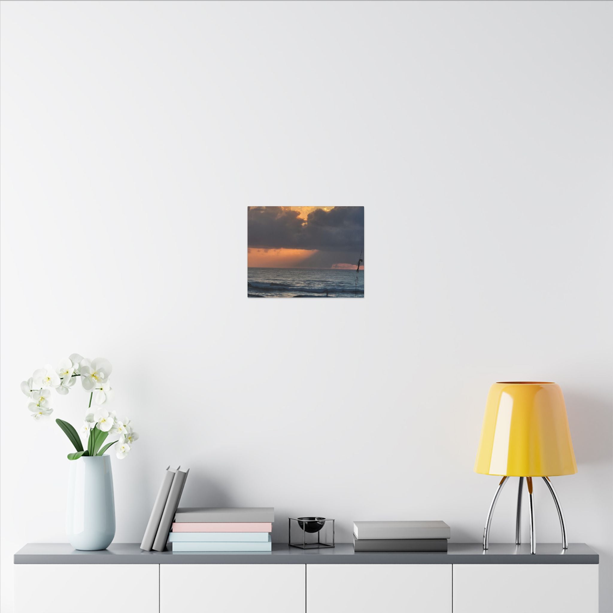 Sunset Ocean Canvas Print — Dramatic Cloudscape Beach Wall Art